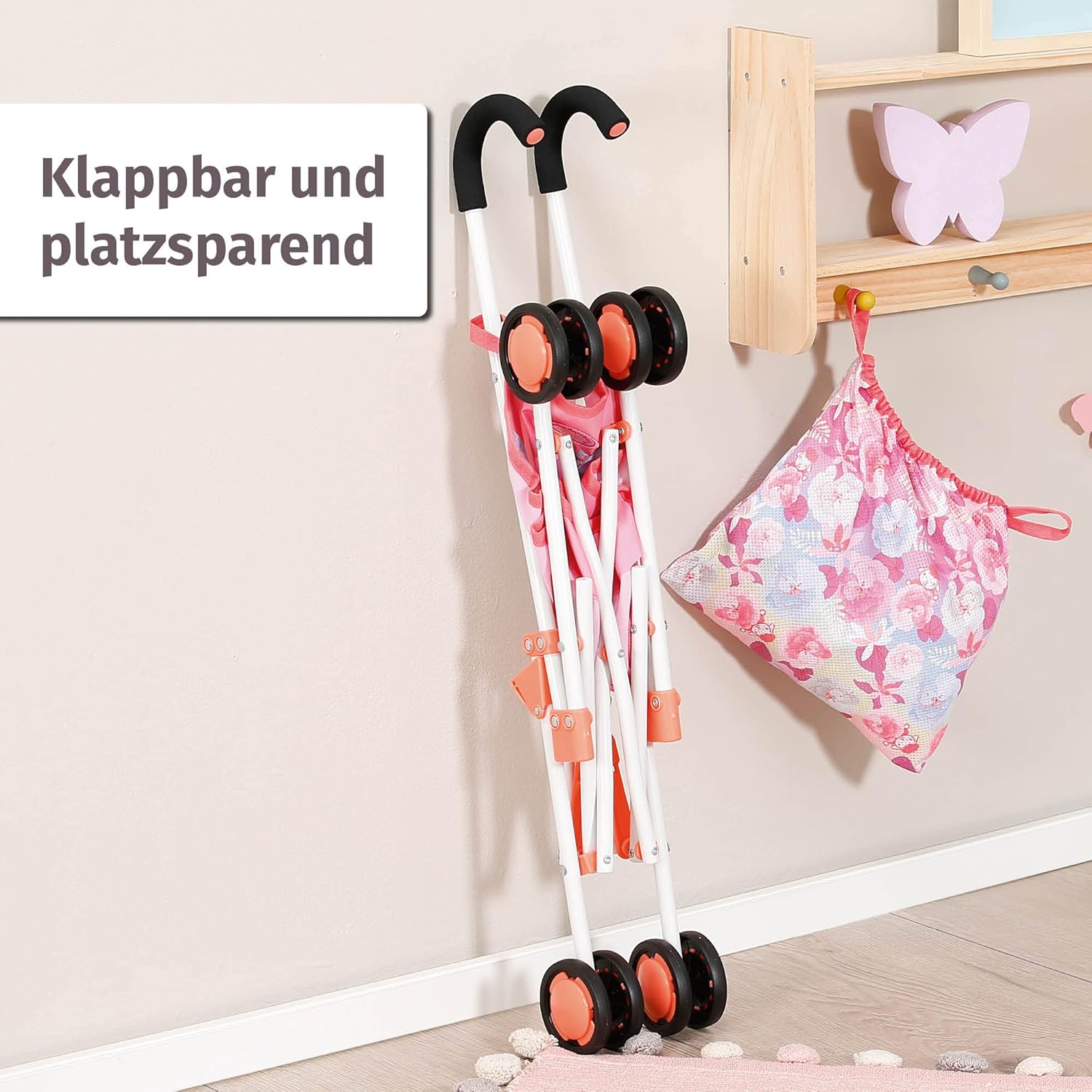Baby Annabell Active Stroller – Faltbarer Puppenwagen mit 3-Punkt-Gurt & Netz
