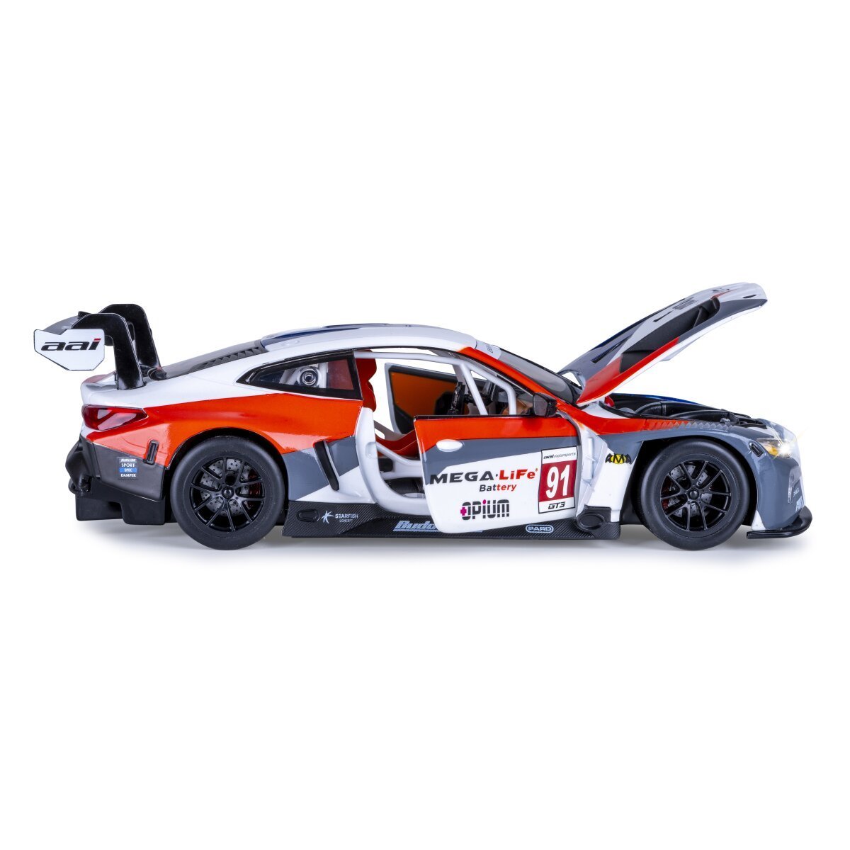 JAMARA BMW M4 GT3 Diecast 1:24 weiß inkl. Knopfzellen ab 3 Jahren
