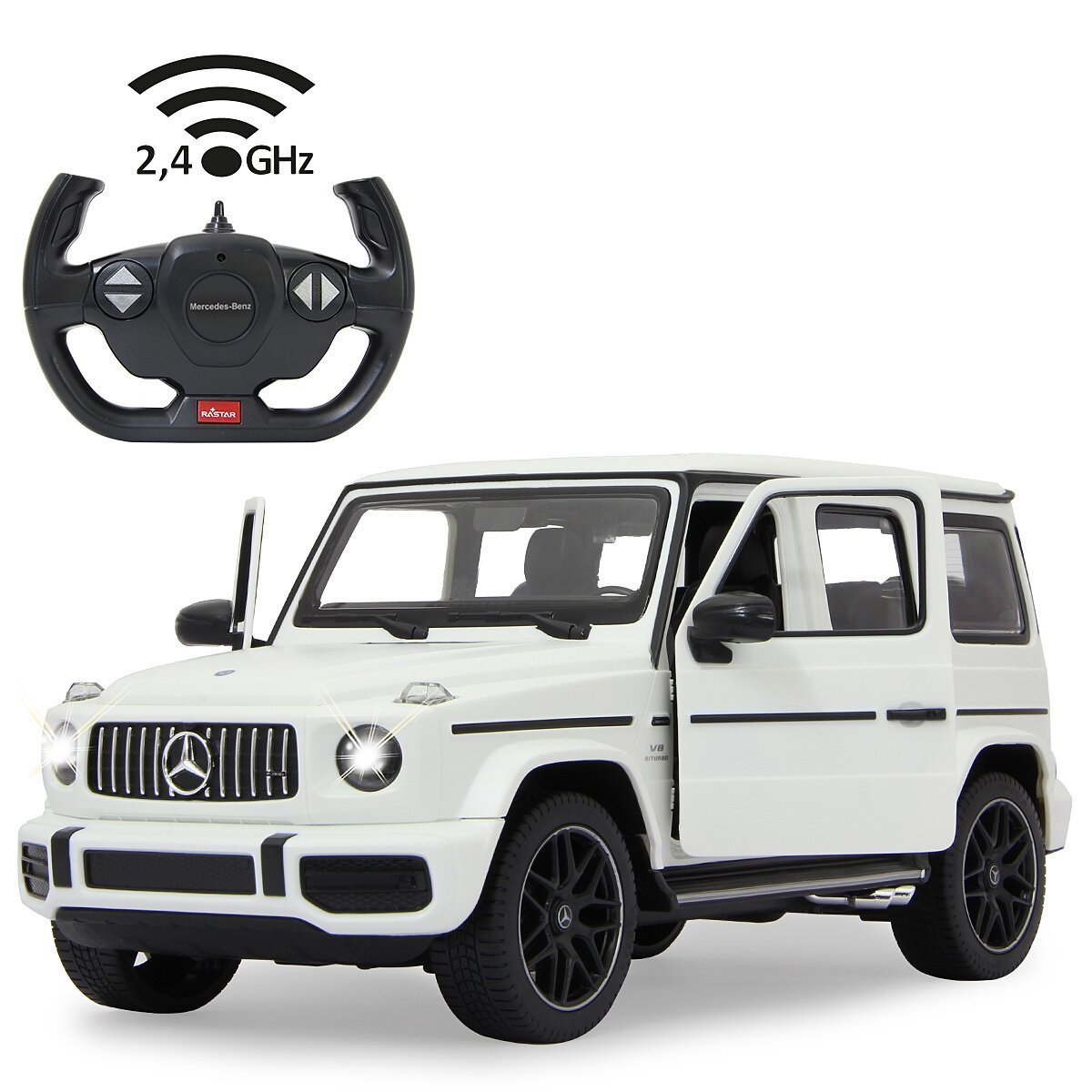 JAMARA Mercedes-AMG G63 1:14 weiß 2,4GHz Tür manuell ab 6 Jahren