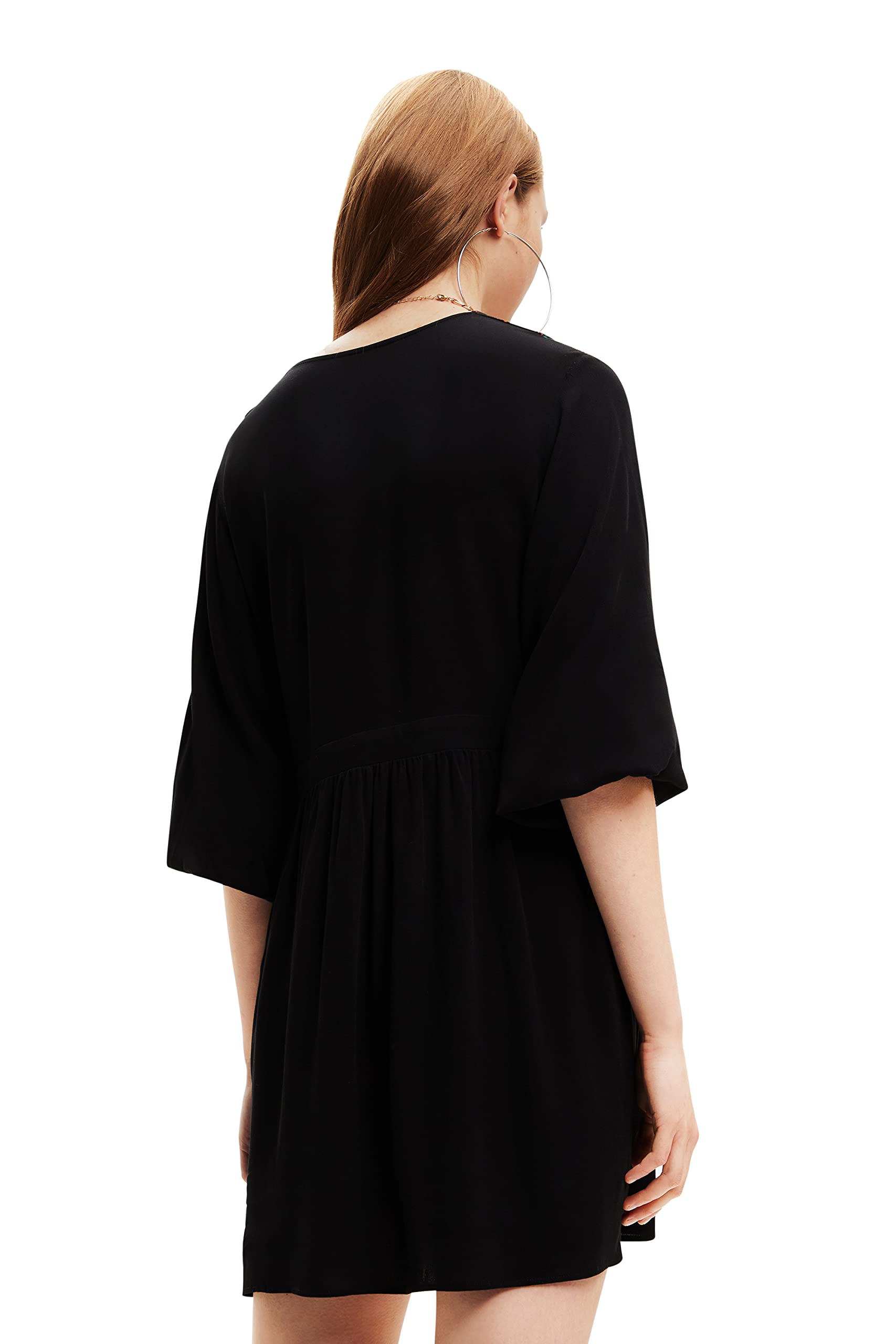 Desigual Damen Casual Dress - Langarmkleid mit geometrischem Muster. Schwarz GR. XXL Desigual Damen Casual Dress - Langarmkleid mit geometrischem Muster. Schwarz GR. XXL