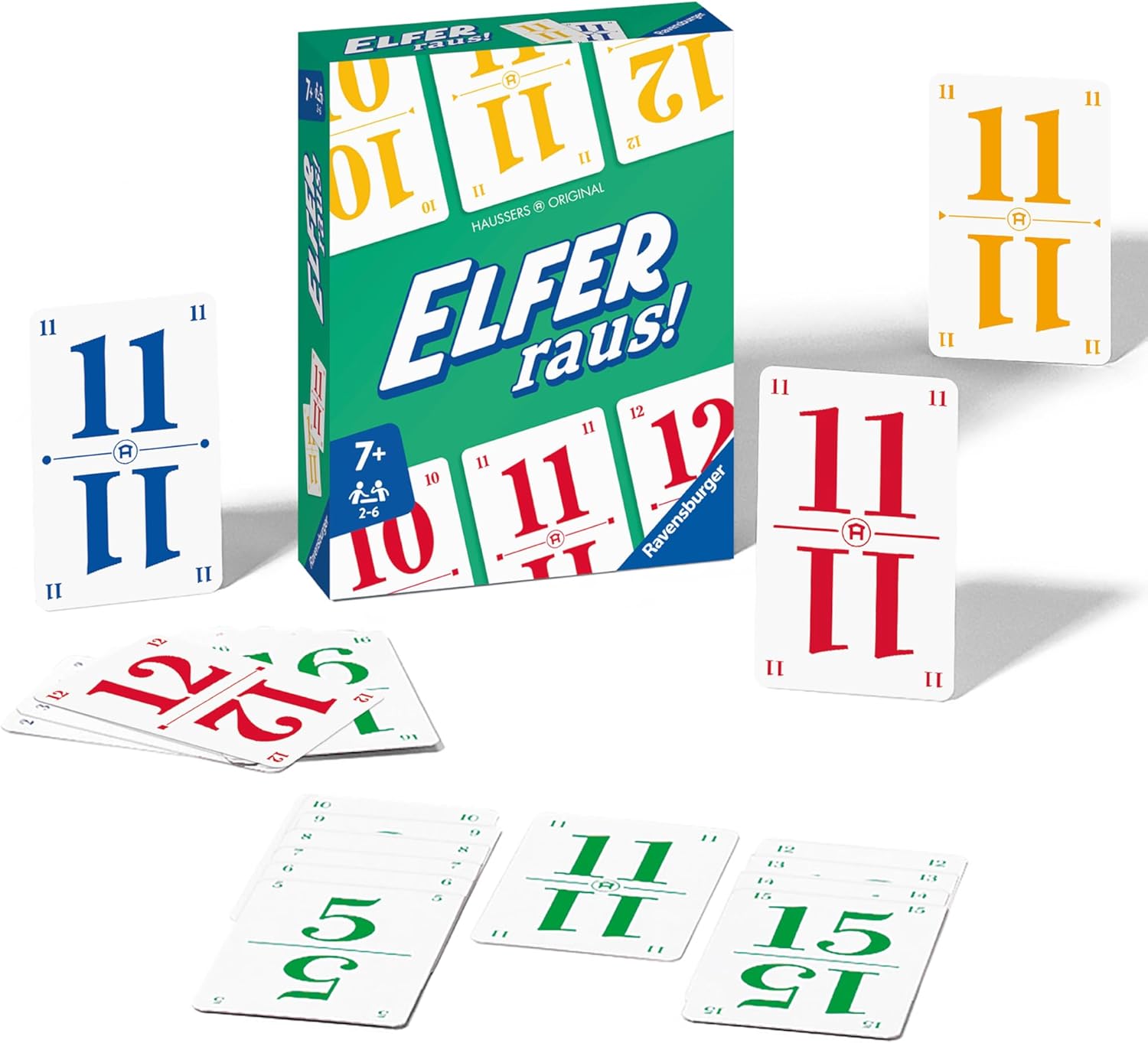 Ravensburger Elfer raus! Der Klassiker, Kartenspiel 2 - 6 Spieler, Spiel ab 7 Jahren für Kinder und Erwachsene
