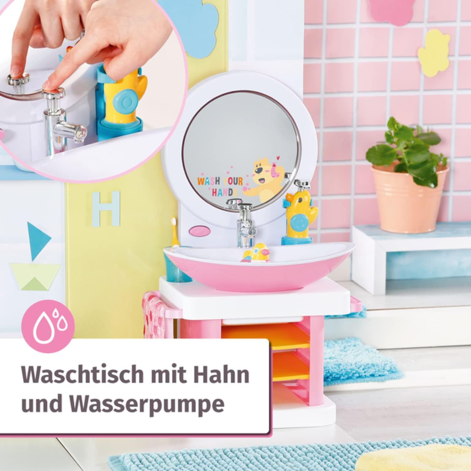 Sinken, Waschbeckenhahn, Pflanze