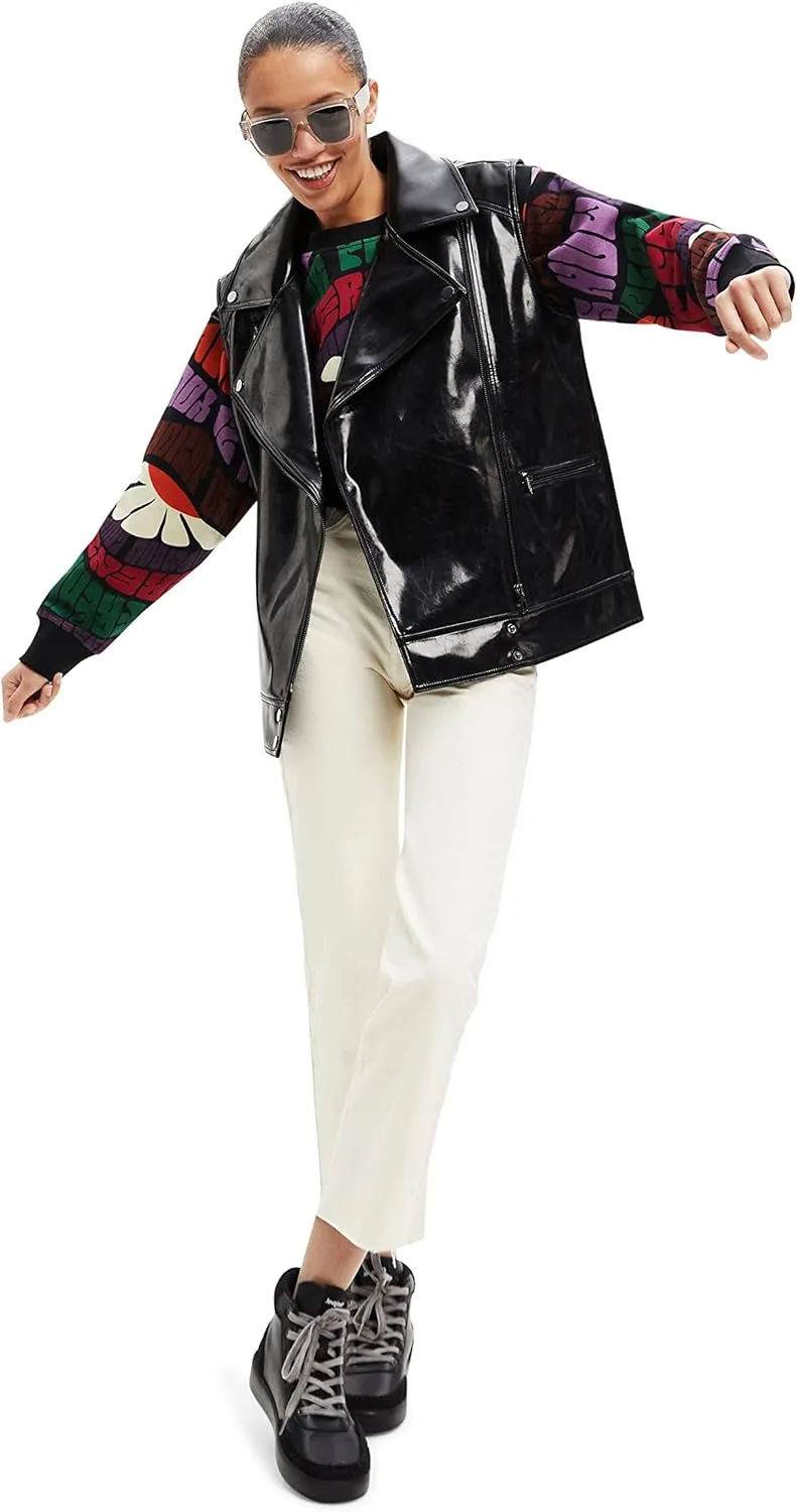 Desigual Damen Pullover - Bunter Pullover mit Retro-Print 22WWSK399019 GR. M