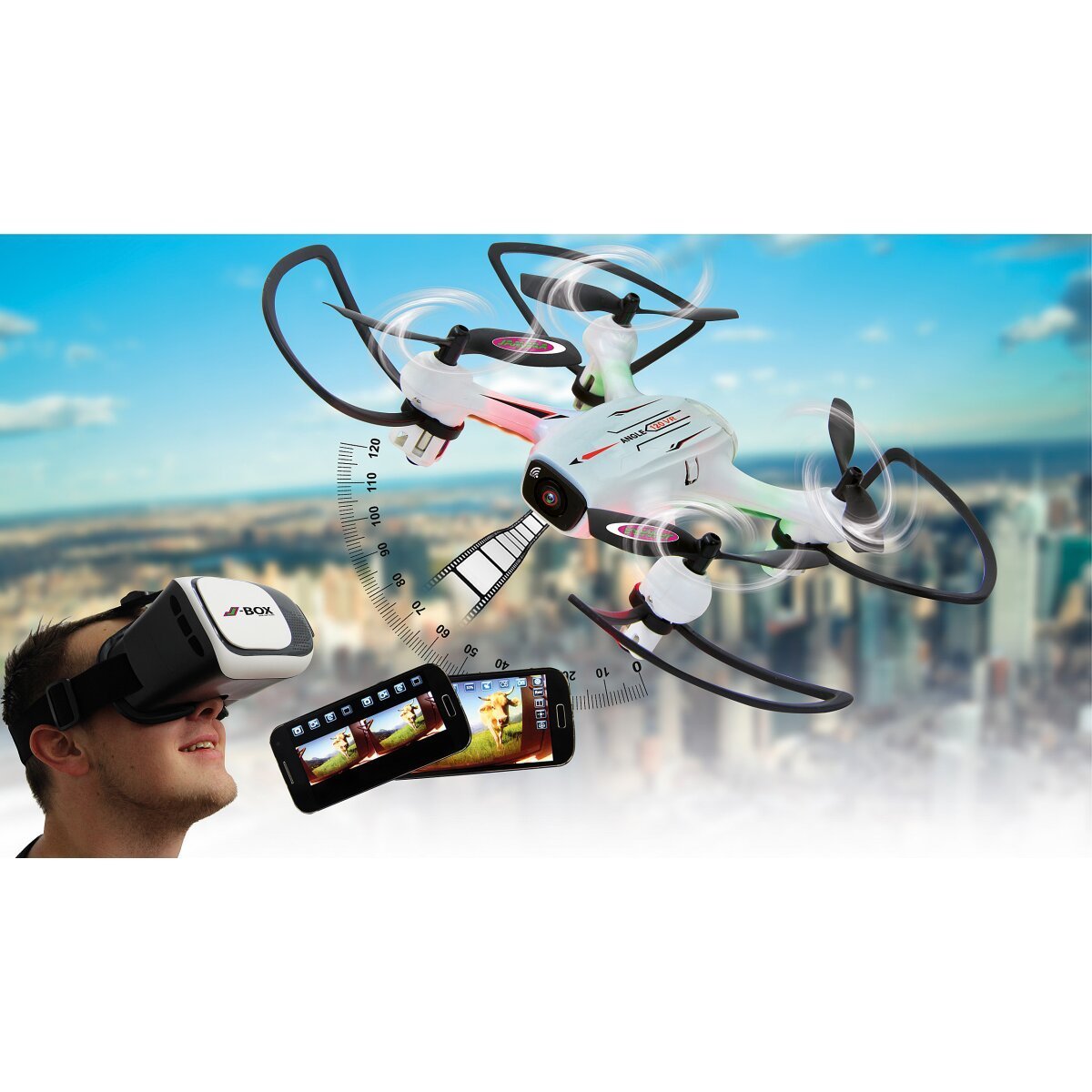 JAMARA Angle 120 VR Wide Angle Drone Altitude HD FPV Wifi ab 16 Jahren JAMARA Angle 120 VR Wide Angle Drone Altitude HD FPV Wifi ab 16 Jahren