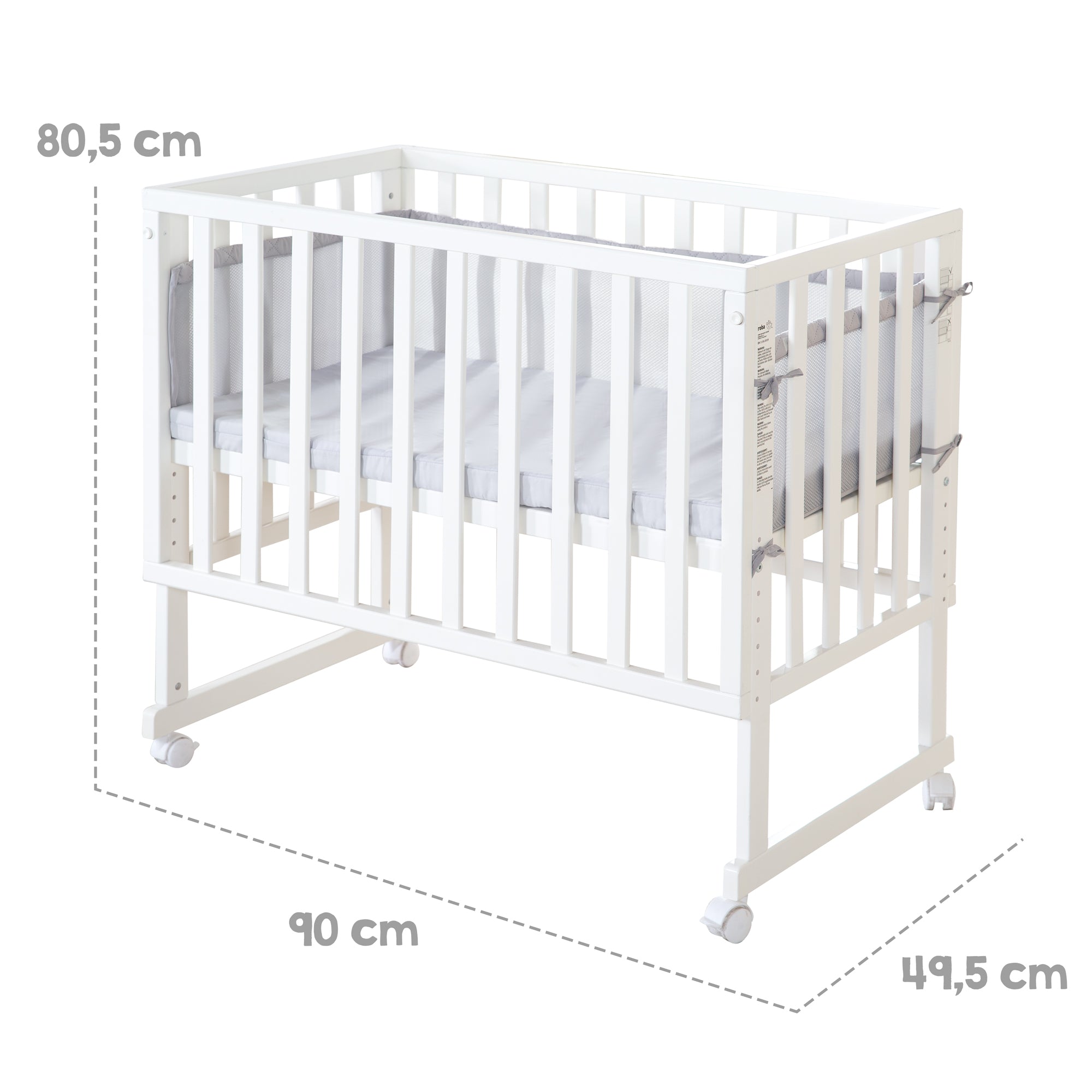 Roba 8961WE8V230 Stuben- Beistellbett 3in1, Barriere grau weiß – Stubenbetten - Bild 5 Roba 8961WE8V230 Stuben- Beistellbett 3in1, Barriere grau weiß – Stubenbetten - Produktbild 5
