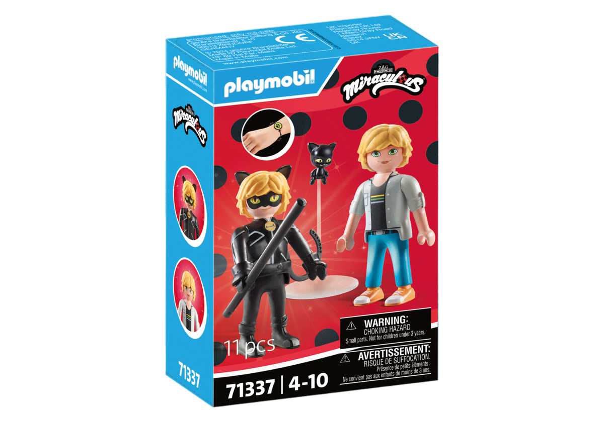 PLAYMOBIL 71337 Miraculous: Adrien & Cat Noir PLAYMOBIL, 71337, Miraculous, Adrien, &, Cat, Noir, Figur, Person, Gesicht, Kopf