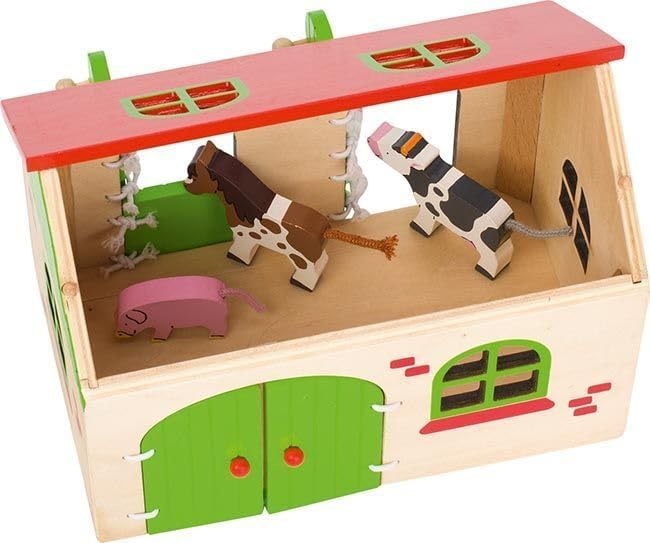 GOKI 58497 Mein Bauernhof - Spielset mit Figuren aus Holz