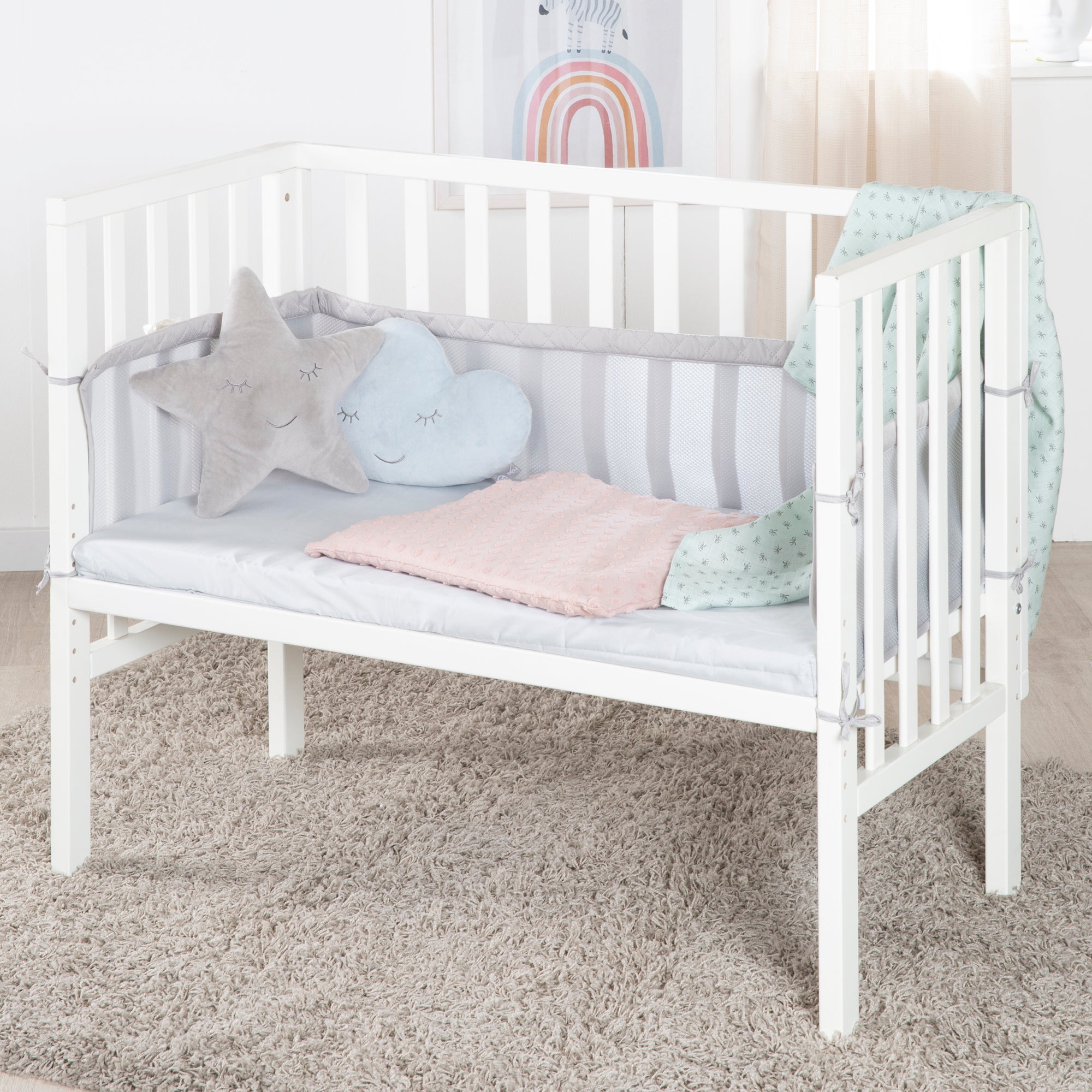 Roba 8970WE8V230 Beistellbett 2in1 roba Style grau weiß – Stubenbetten - Bild 3 Roba 8970WE8V230 Beistellbett 2in1 roba Style grau weiß – Stubenbetten - Produktbild 3