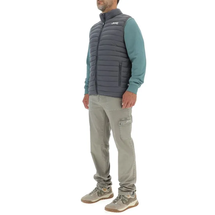 JEEP Herren Steppweste O103345GR - Grau mit Reißverschlusstaschen GR. XXL JEEP Herren Steppweste O103345GR - Grau mit Reißverschlusstaschen GR. XXL