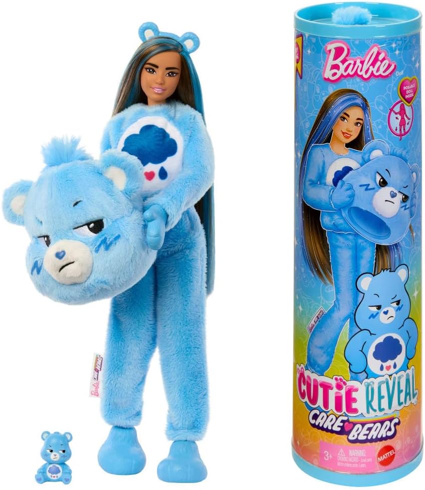 Barbie, Cutie, Reveal, Barbie, x, Glücksbärchen, Spielzeug, Gesicht, Kopf, Person, Puppe, Spielzeug, Gesicht, Kopf, Person, Puppe Barbie Cutie Reveal Barbie x Glücksbärchen