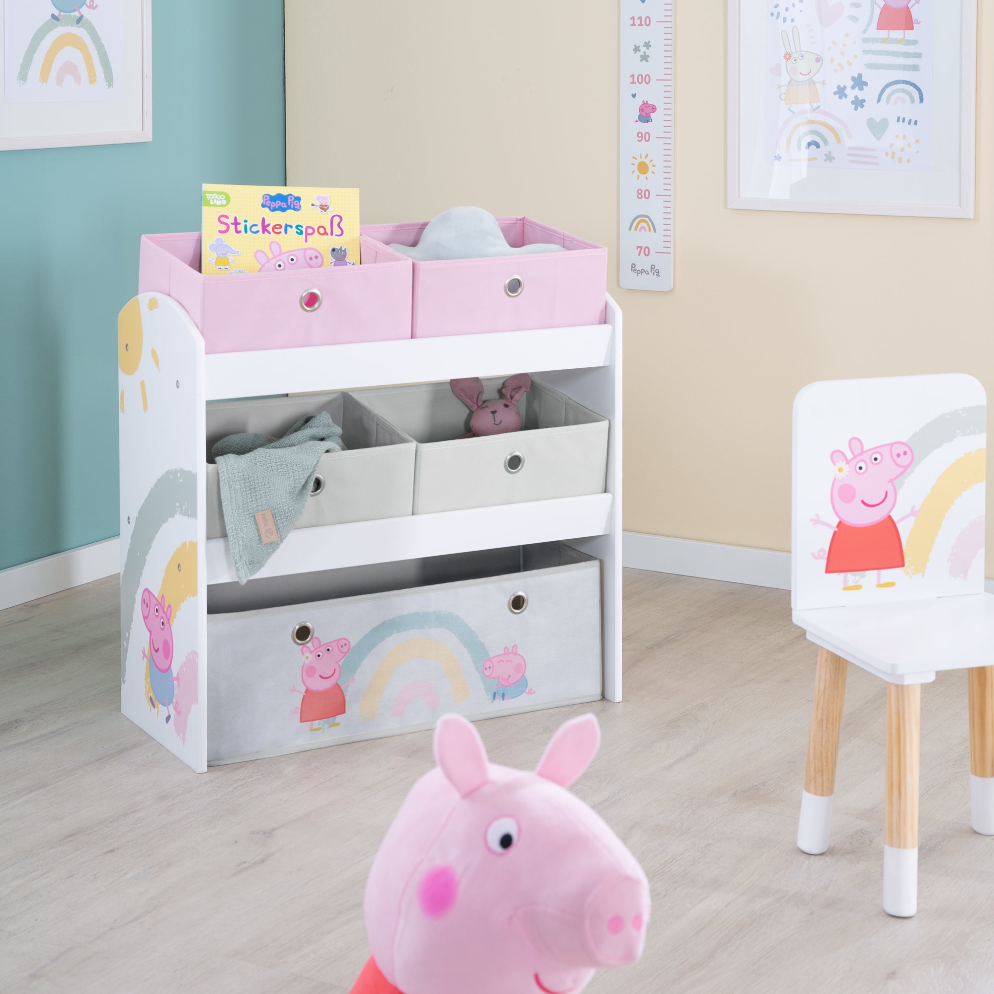 Roba 450159PP1 Spielregal Peppa Pig weiß – Spielmöbel - Bild 2 Roba 450159PP1 Spielregal Peppa Pig weiß – Spielmöbel - Produktbild 2