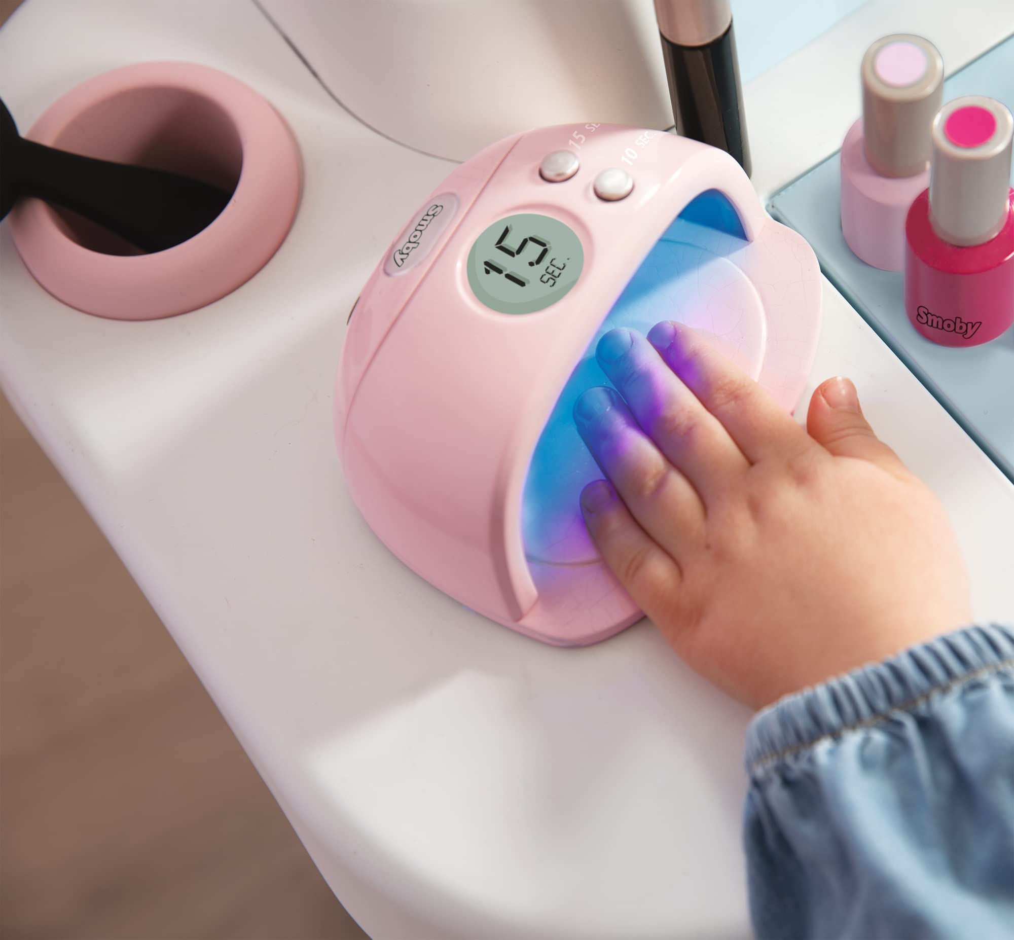 Smoby My Beauty Center Spielset: Friseur-, Make-up- und Verkaufsstation mit 32 Zubehörteilen Fen, UV-Lampe, Kosmetik, Kasse, ab 3 Jahren, Band, Computerausrüstung, Elektronik, Hardware