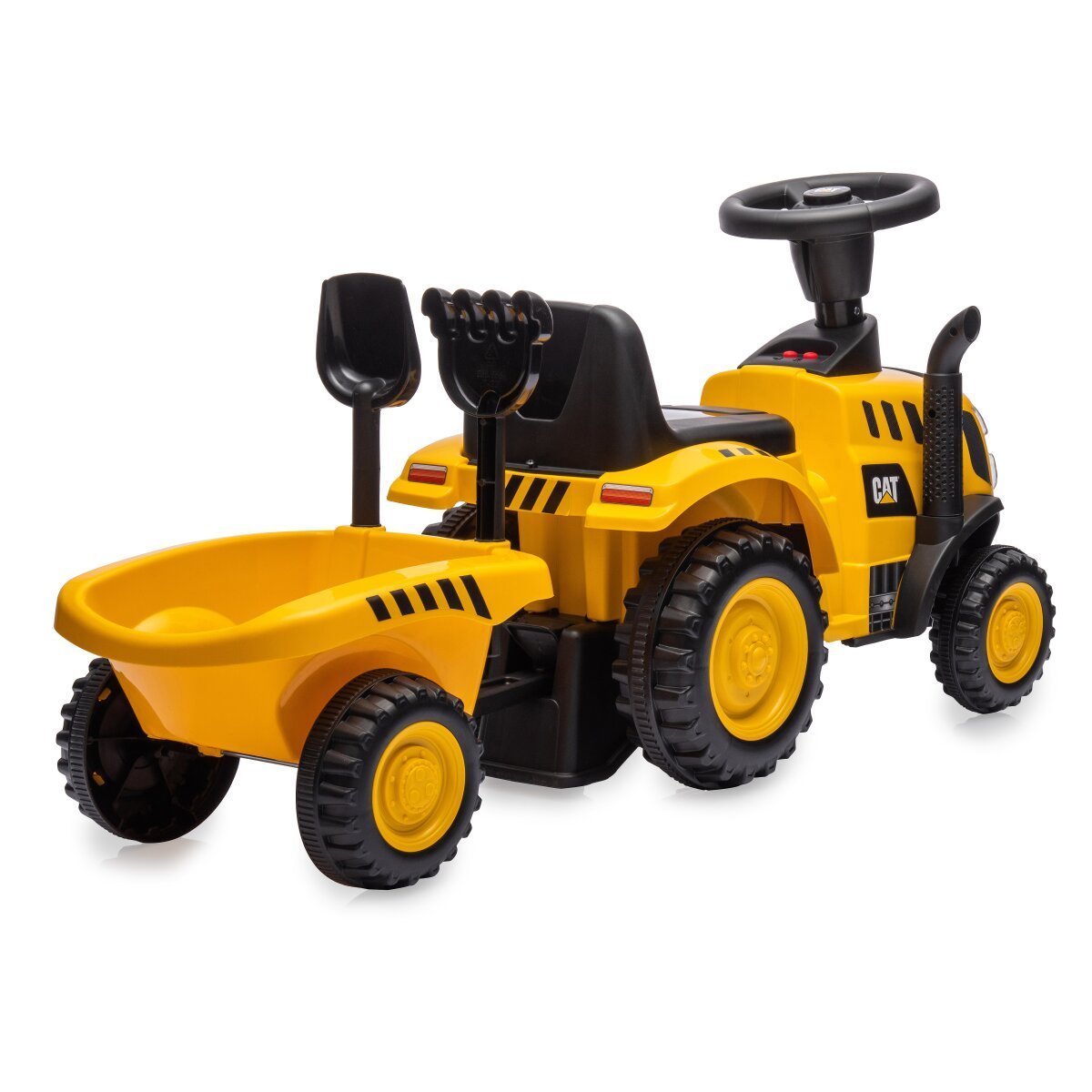 JAMARA Rutscher Caterpillar Traktor mit Anhänger gelb 2in1 ab 12 Monaten