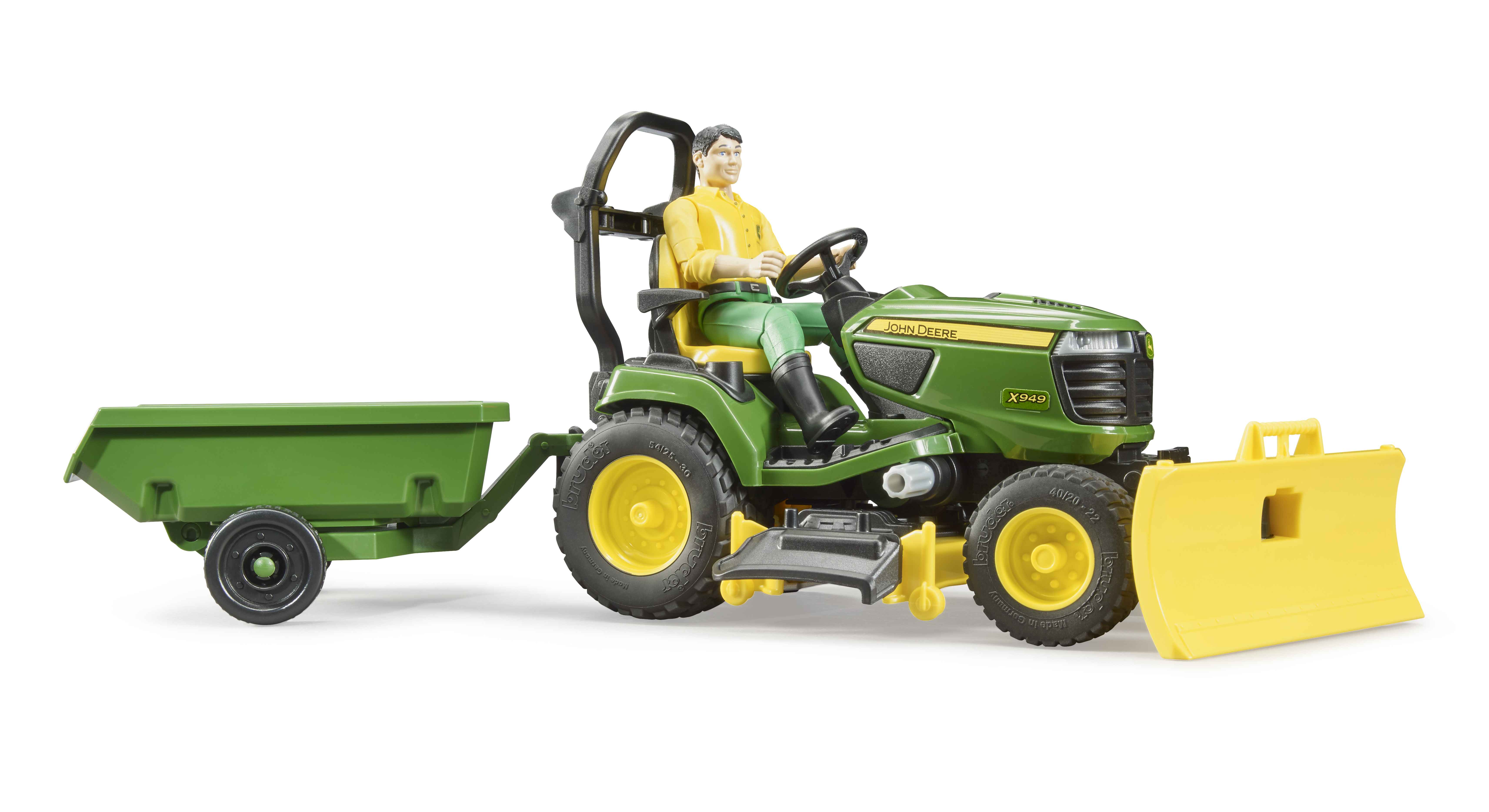 BRUDER 62104 - Bworld John Deere Rasentraktor mit Anhänger und Gärtner - Bild 5 BRUDER 62104 - Bworld John Deere Rasentraktor mit Anhänger und Gärtner - Bild 5