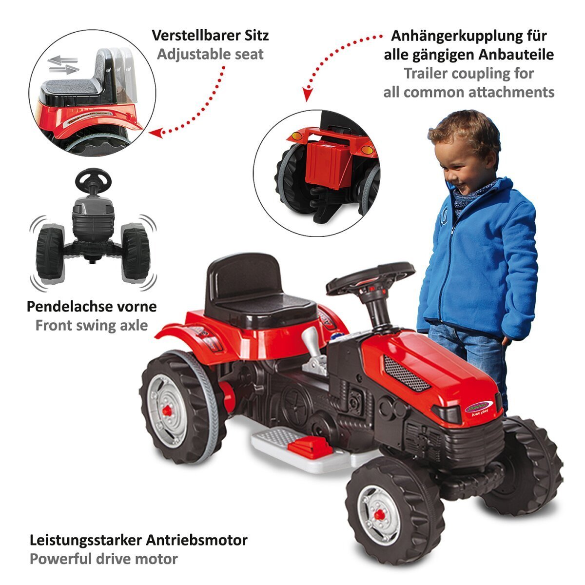 JAMARA Ride-on Traktor Strong Bull rot 6V ab 3 Jahren JAMARA Ride-on Traktor Strong Bull rot 6V ab 3 Jahren