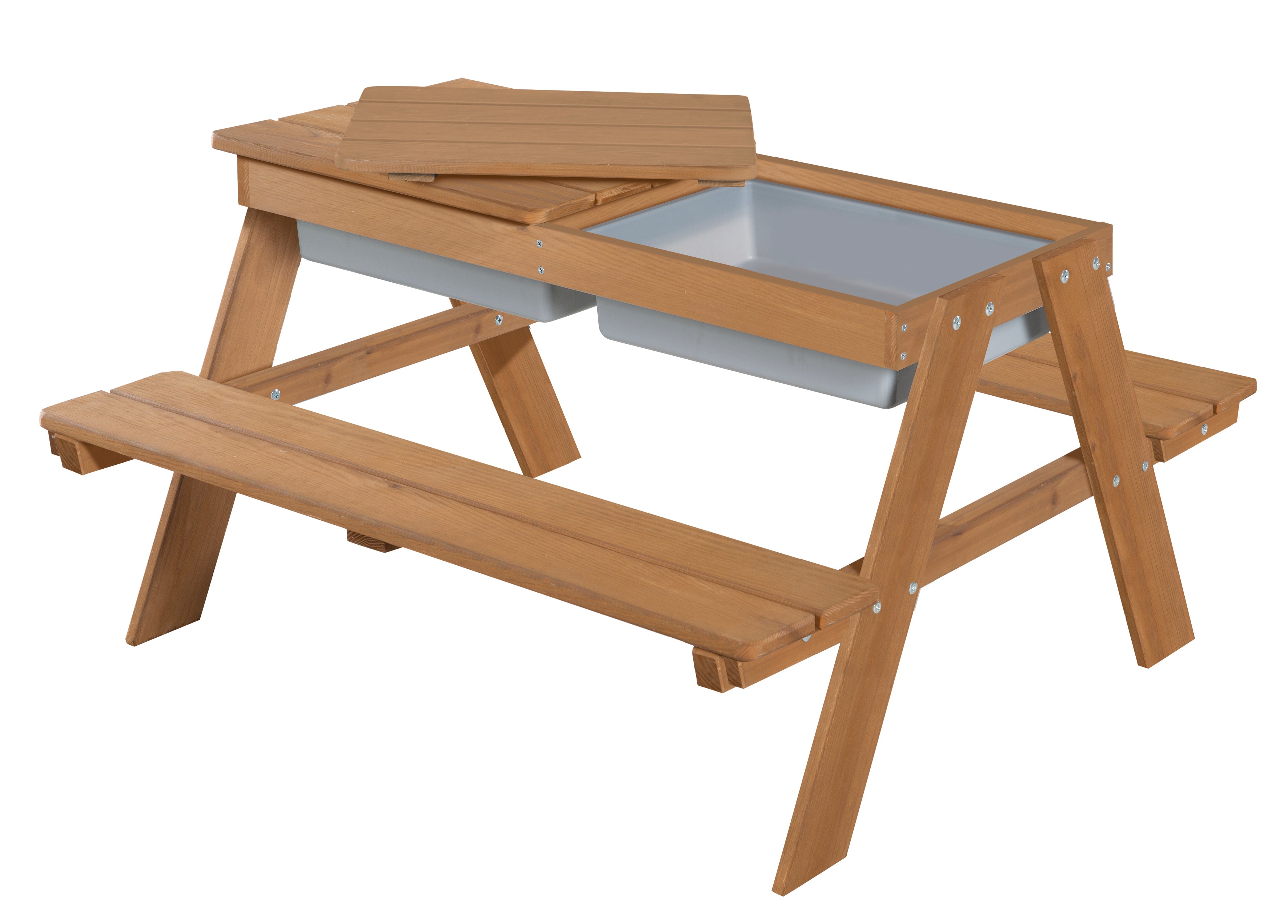 Roba 456002TEV190 Kindersitzgarnitur & Matschtisch teakholz farben – Outdoor + - Bild 3 Roba 456002TEV190 Kindersitzgarnitur & Matschtisch teakholz farben – Outdoor + - Produktbild 3