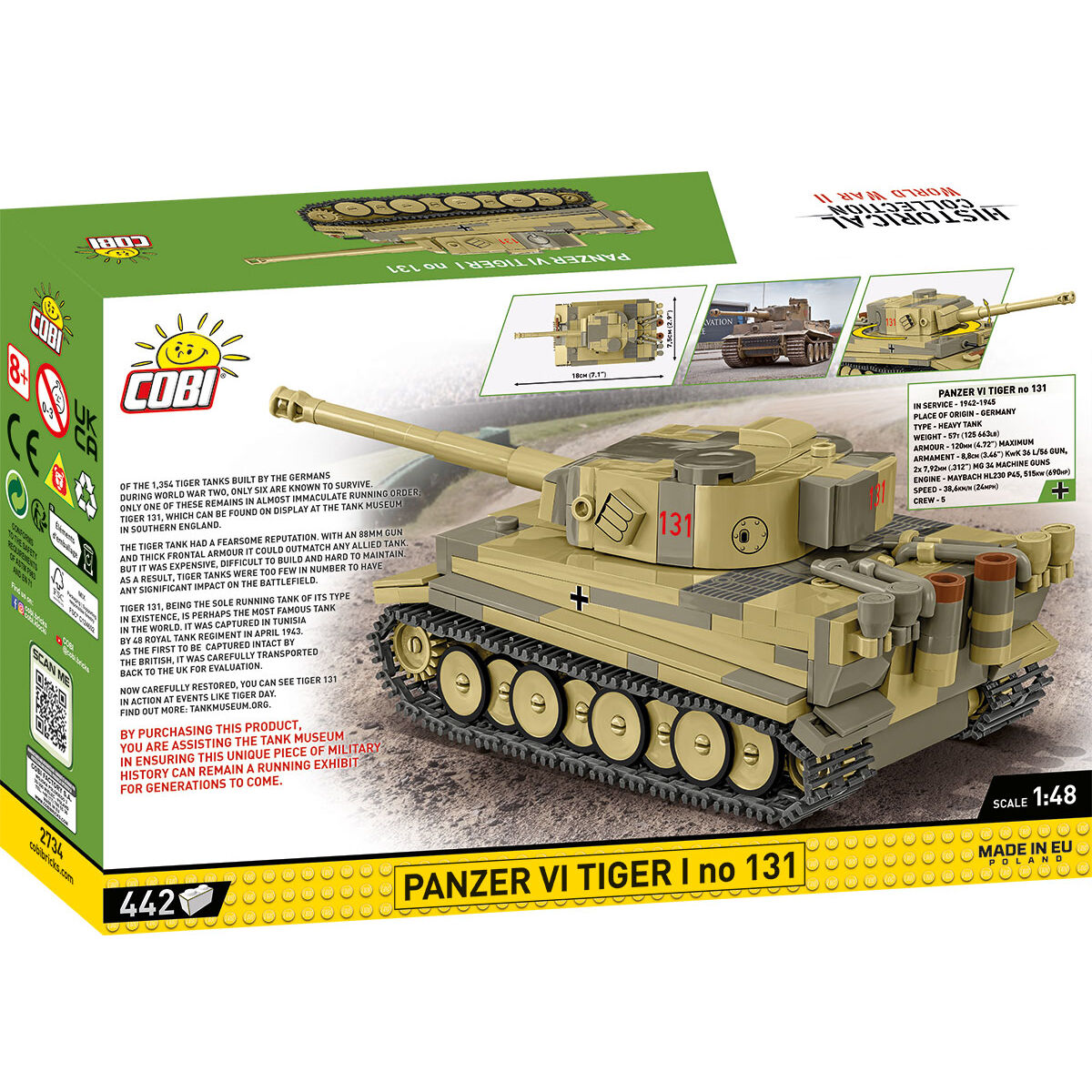 COBI 2734 - PANZER VI TIGER I NO 131, 1:48 - Bild 2 COBI 2734 - PANZER VI TIGER I NO 131, 1:48 - Bild 2