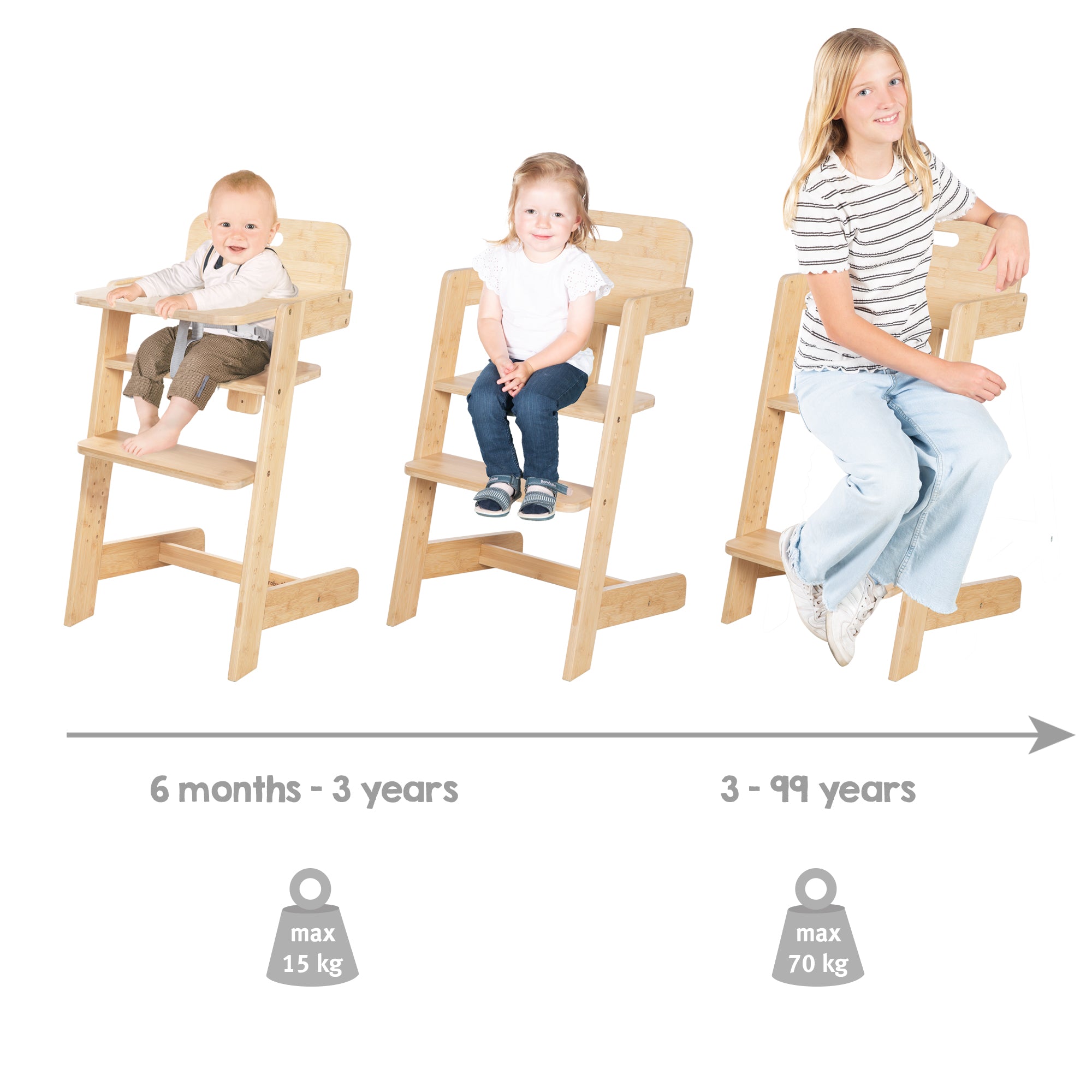 Roba 7541BBFS Treppenhochstuhl Bambus - Produktbild 3