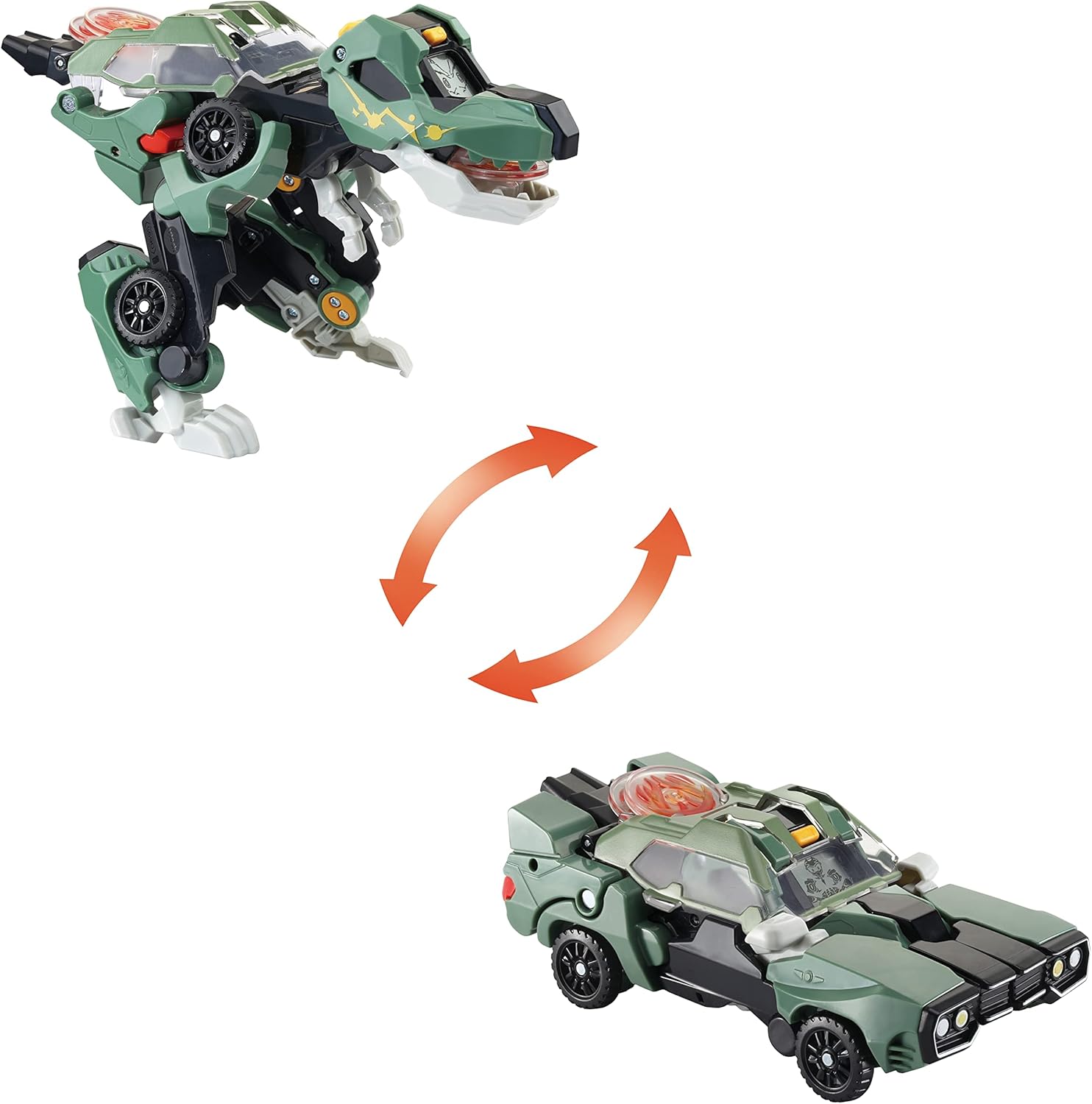 VTech Switch & Go Dinos Launcher-T-Rex, interaktives Dino-Spielzeug ab 3 Jahren VTech Switch & Go Dinos Launcher-T-Rex aus grünem Kunststoff, verwandelt sich von Dino zu Fahrzeug, LCD-Effekte, 3 Launch Discs, Sound & Modus-Sätze, kindersicheres Batteriefach, ab 3 J., Spielzeug, Roboter, Spielzeug, Roboter