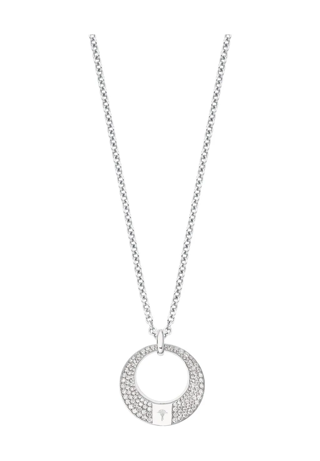 JOOP! Halskette - 925 Sterling Silber, 75 cm Rundankerkette, Kreis-Anhänger mit 99 weißen Zirkonia, Rhodiniert, Inklusive Schmuckbox JOOP! Halskette - 925 Sterling Silber, 75 cm Rundankerkette, Kreis-Anhänger mit 99 weißen Zirkonia, Rhodiniert, Inklusive Schmuckbox