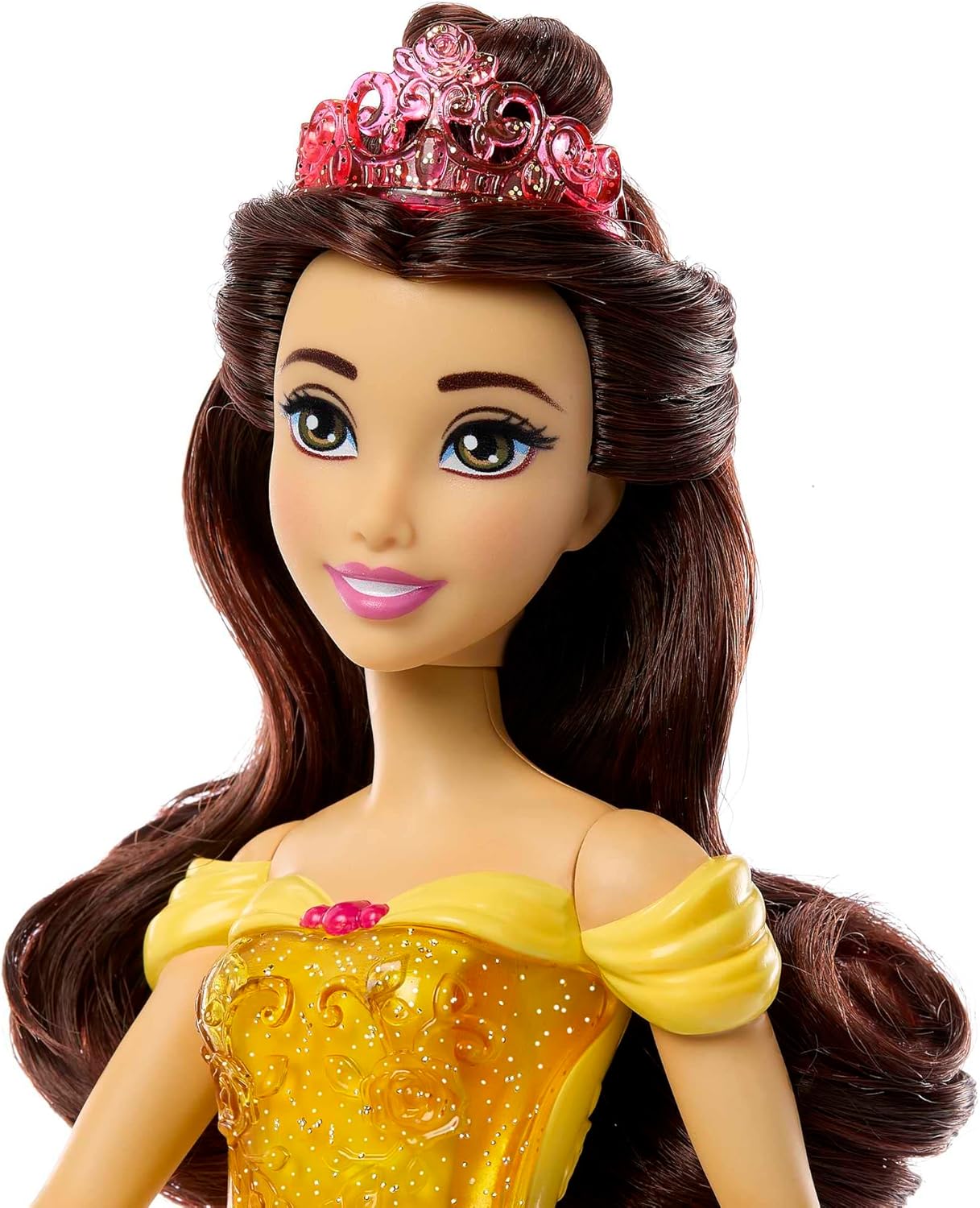 Disney Princess Belle Modepuppe Glitzer-Outfit & Styling-Spaß HLW11 Puppe, Spielzeug, Erwachsener, Person, Frau
