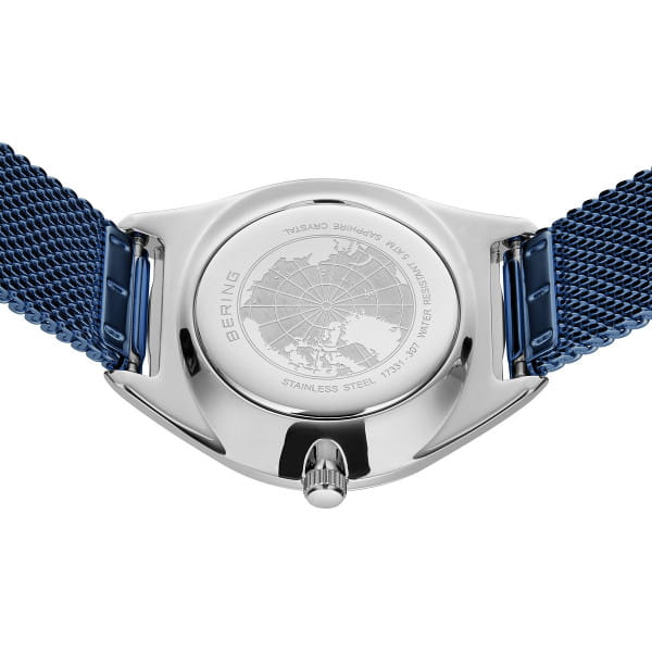 Bering 17331-307 Damenuhr, Milanaise/Solar, Blau