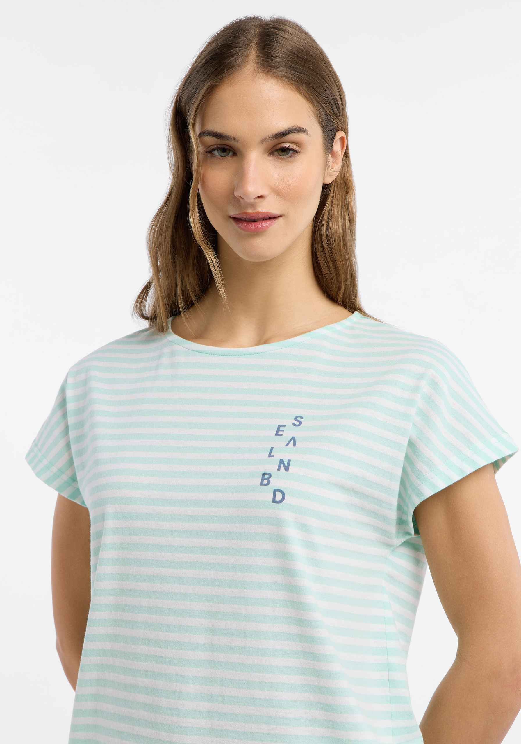 Elbsand Selma T-Shirt in Mintgrün, Produktfoto 7.