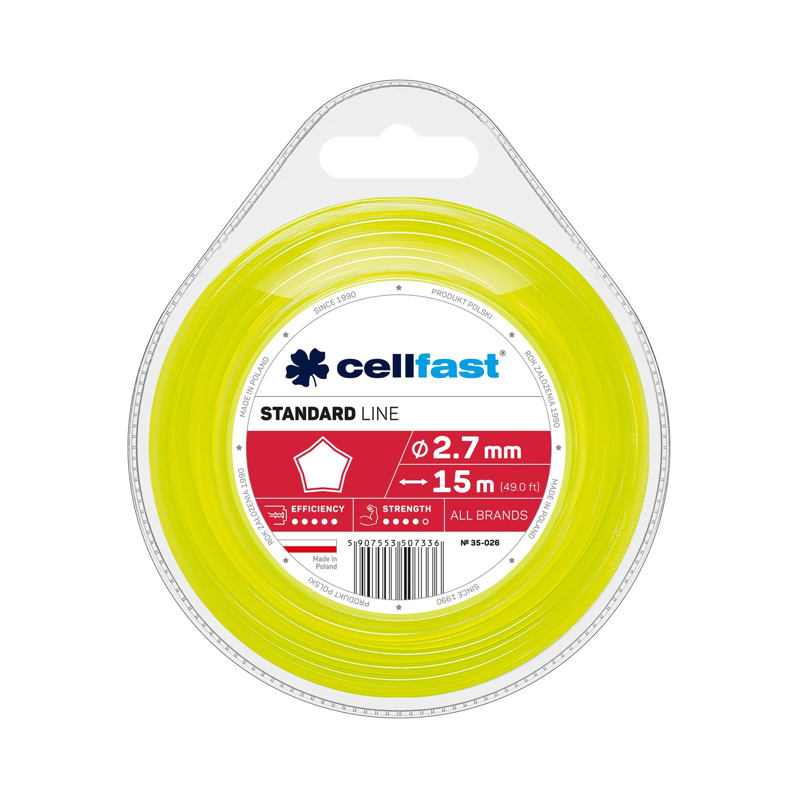 Cellfast STANDARD Mähfäden 2,7 mm x 15 m Stern