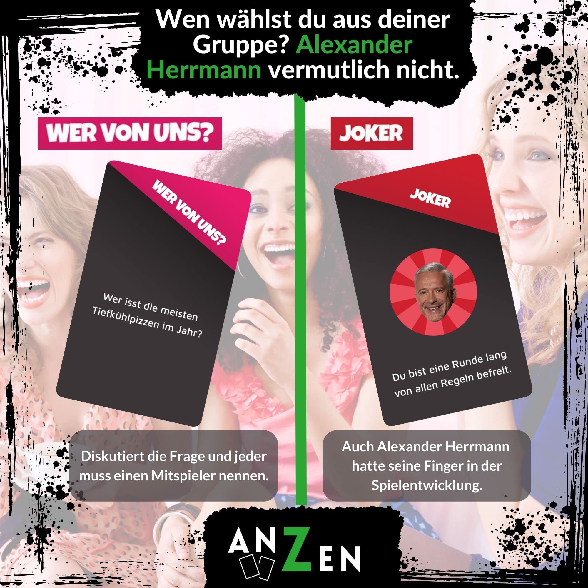 ANZEN - LOL KOCHEN - Lachen "verboten" DE Werbung, Plakat, Visitenkarte, Papier, Text
