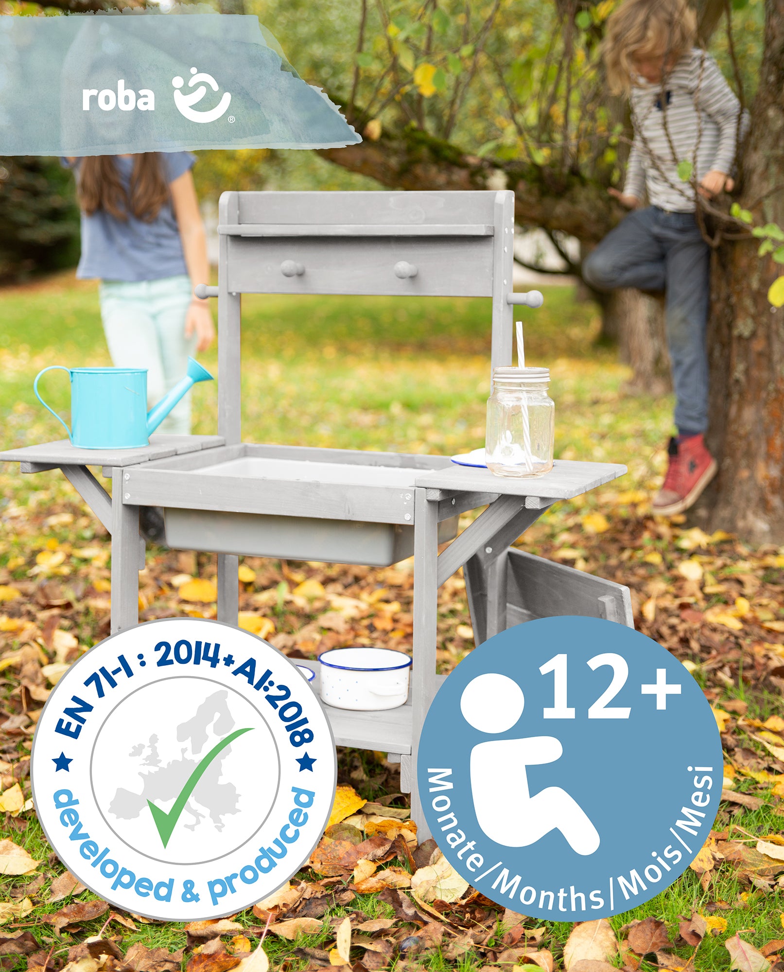 Roba 456019GA Matschküche 'Midi' grau – Outdoor + - Bild 6 Roba 456019GA Matschküche 'Midi' grau – Outdoor + - Produktbild 6