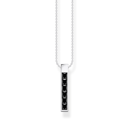 Thomas, Sabo, Kette, Mit, Schwarzen, Steinen, Silber, Länge, 55, Cm, Zubehor, Schmuck, Halskette, Diamant, Edelstein