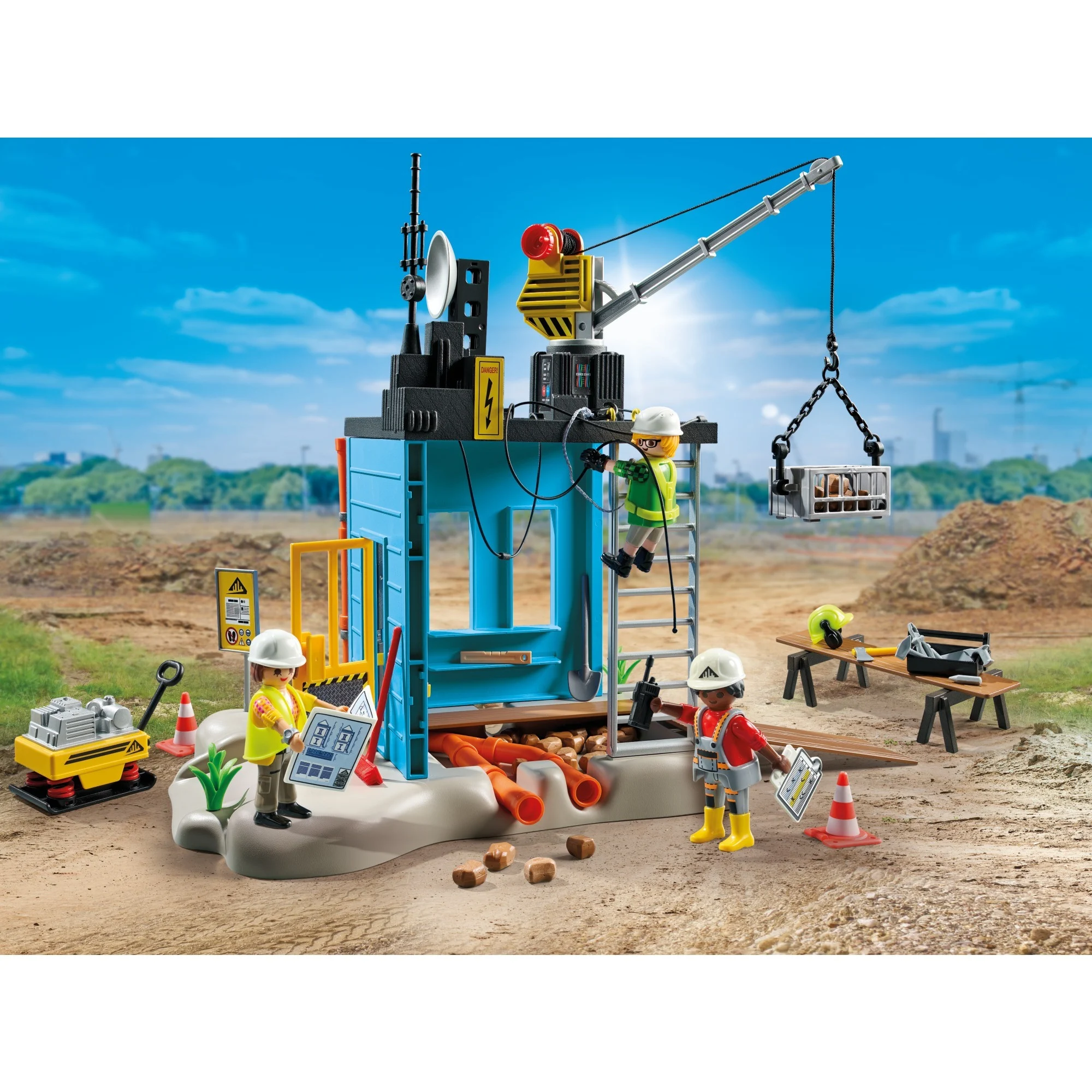 Playmobil 71650 ACT!ON HEROES - Baustelle mit Elektroniker & Seilwinde Playmobil 71650 ACT!ON HEROES - Baustelle mit Elektroniker & Seilwinde