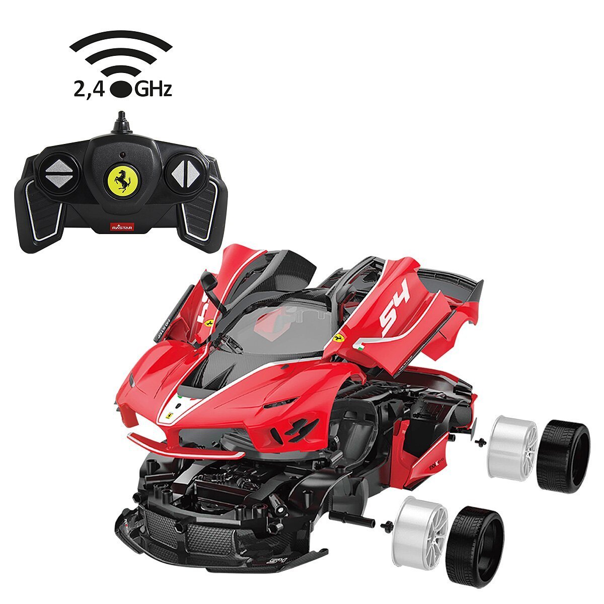 JAMARA Ferrari FXX K Evo 1:18 rot 2,4GHz Bausatz ab 8 Jahren JAMARA Ferrari FXX K Evo 1:18 rot 2,4GHz Bausatz ab 8 Jahren