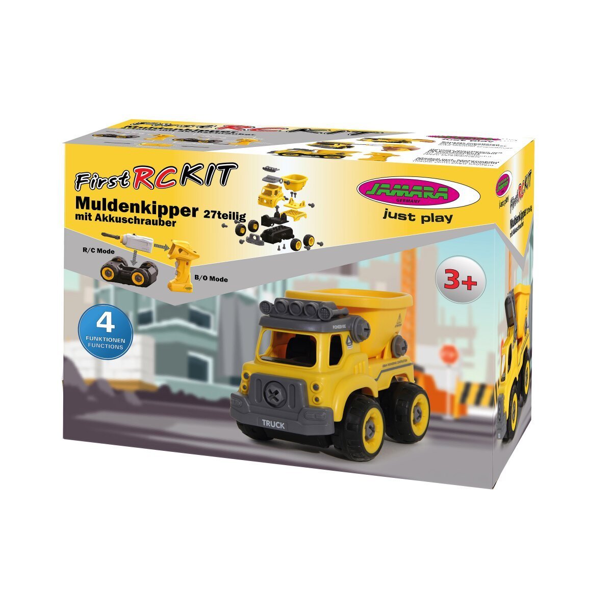 JAMARA Muldenkipper First RC Kit 27teilig mit Akkuschrauber ab 3 Jahren