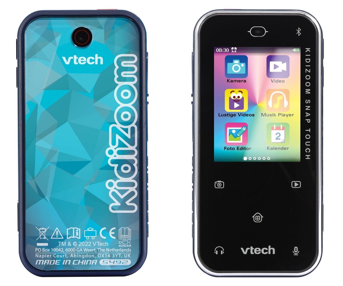 VTech KidiZoom Snap Touch Kinder-Smartphone mit Kamera ab 6 Jahren VTech KidiZoom Snap Touch in Schwarz, Kinderkamera mit 2 MP Dual-Kamera, 2,4 Touch-Display, Bluetooth, Foto- & Videoeffekte, 6 Spiele, Akku, microSD-Slot, ab 6 J.,