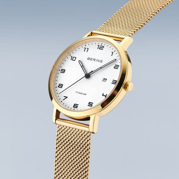 Bering 18634-334 Damenuhr, Milanaise/Titan, Gold