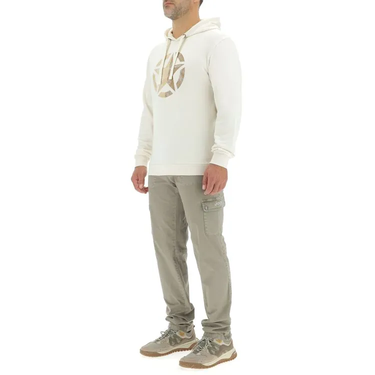 JEEP Herren Hoodie O103279WH - Weiß mit großem Stern-Print GR. XXL JEEP Herren Hoodie O103279WH - Weiß mit großem Stern-Print GR. XXL
