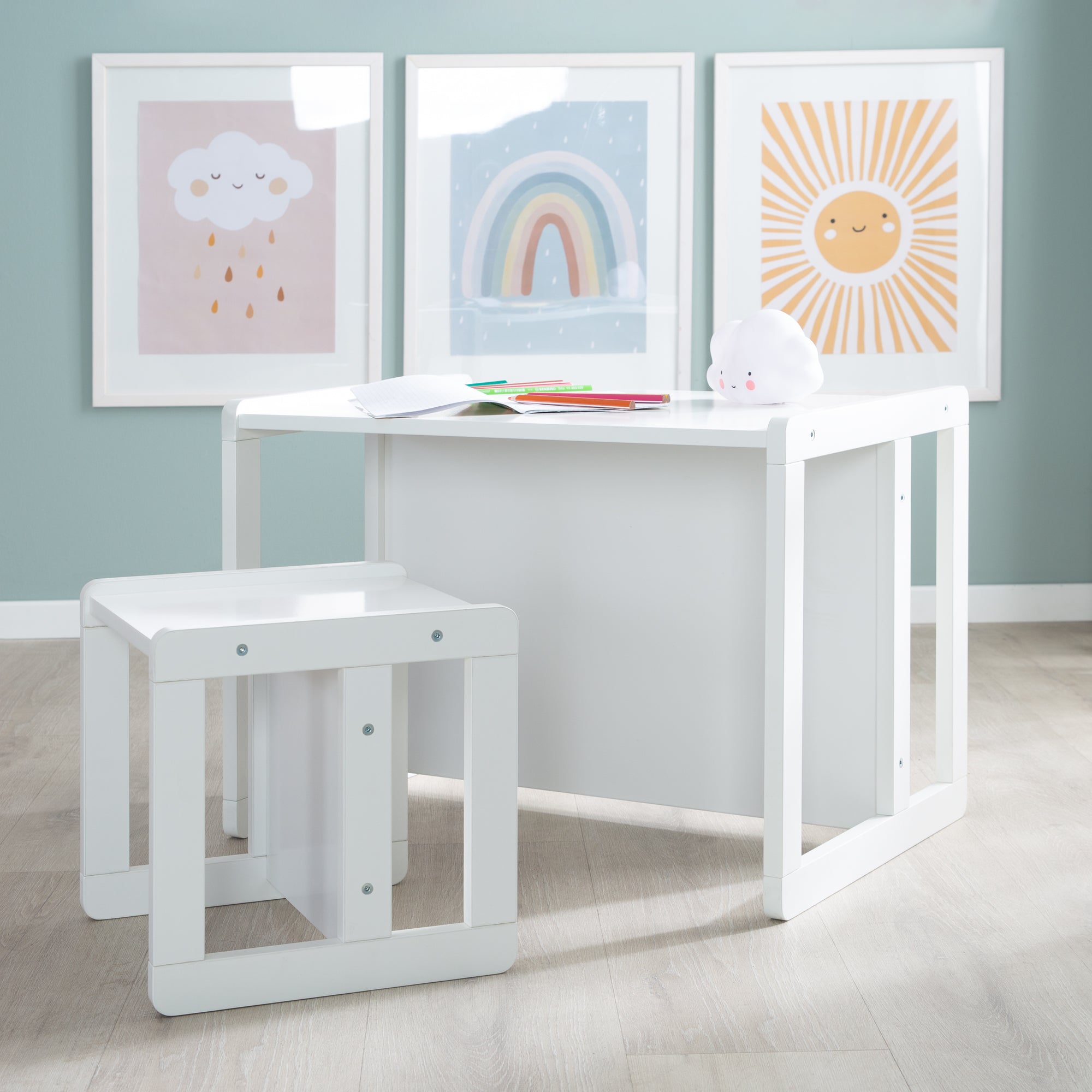 Roba 450004WE Kindersitzgruppe 3in1 weiß – Spielmöbel - Bild 7 Roba 450004WE Kindersitzgruppe 3in1 weiß – Spielmöbel - Produktbild 7