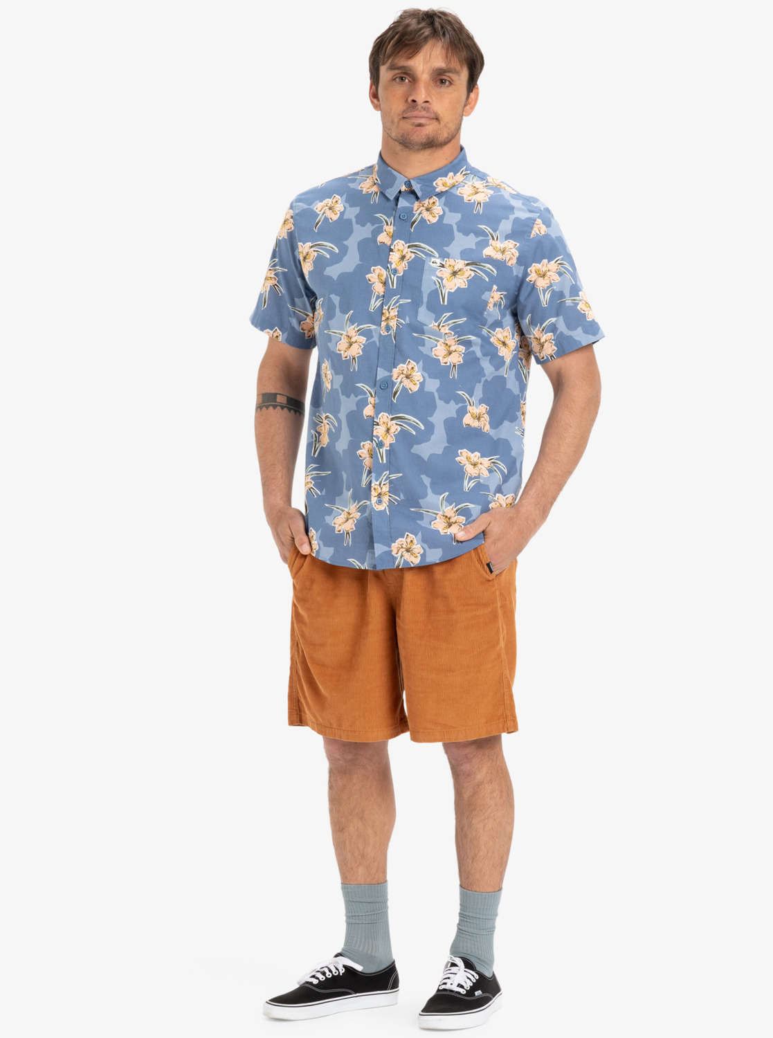 Quiksilver Apero Classic - Kurzärmliges Hemd für Männer GR. L Hemd, Strandmode, Kurze Hosen, Mann, Person