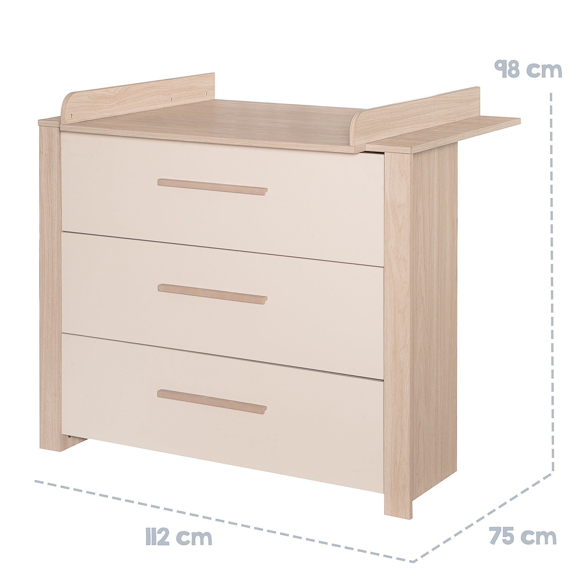 Roba 1731884 Wickelkommode breit +Wickelansatz Momo Cashmere - Produktbild 8
