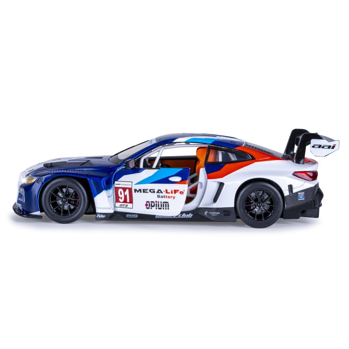 JAMARA BMW M4 GT3 Diecast 1:24 weiß inkl. Knopfzellen ab 3 Jahren