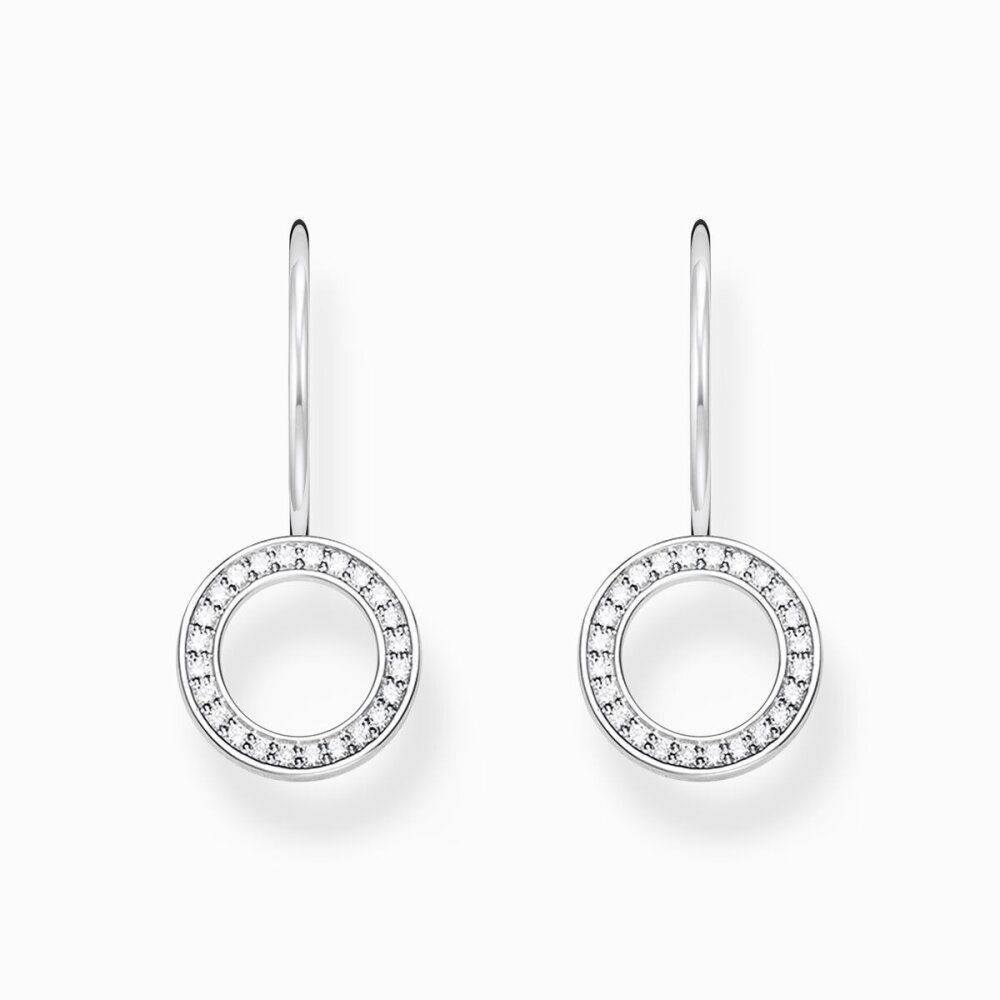 Thomas, Sabo, Ohrhänger, Kreisform, Steine, Weiß, Silber, H2291-051-14, Zubehor, Ohrring, Schmuck, Diamant, Edelstein