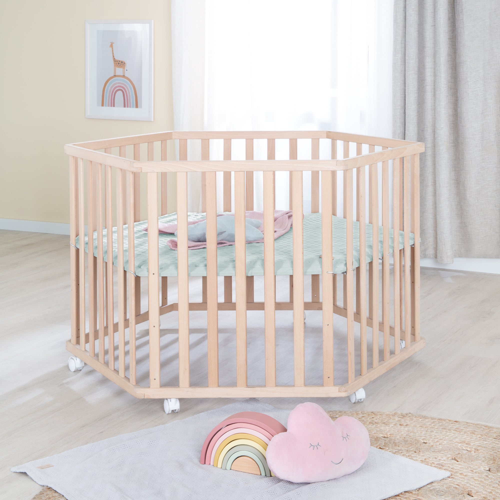 Roba 0232NAG240 Laufgitter 6-eckig Lil Planet grün Bio Buche natur - Produktbild 7