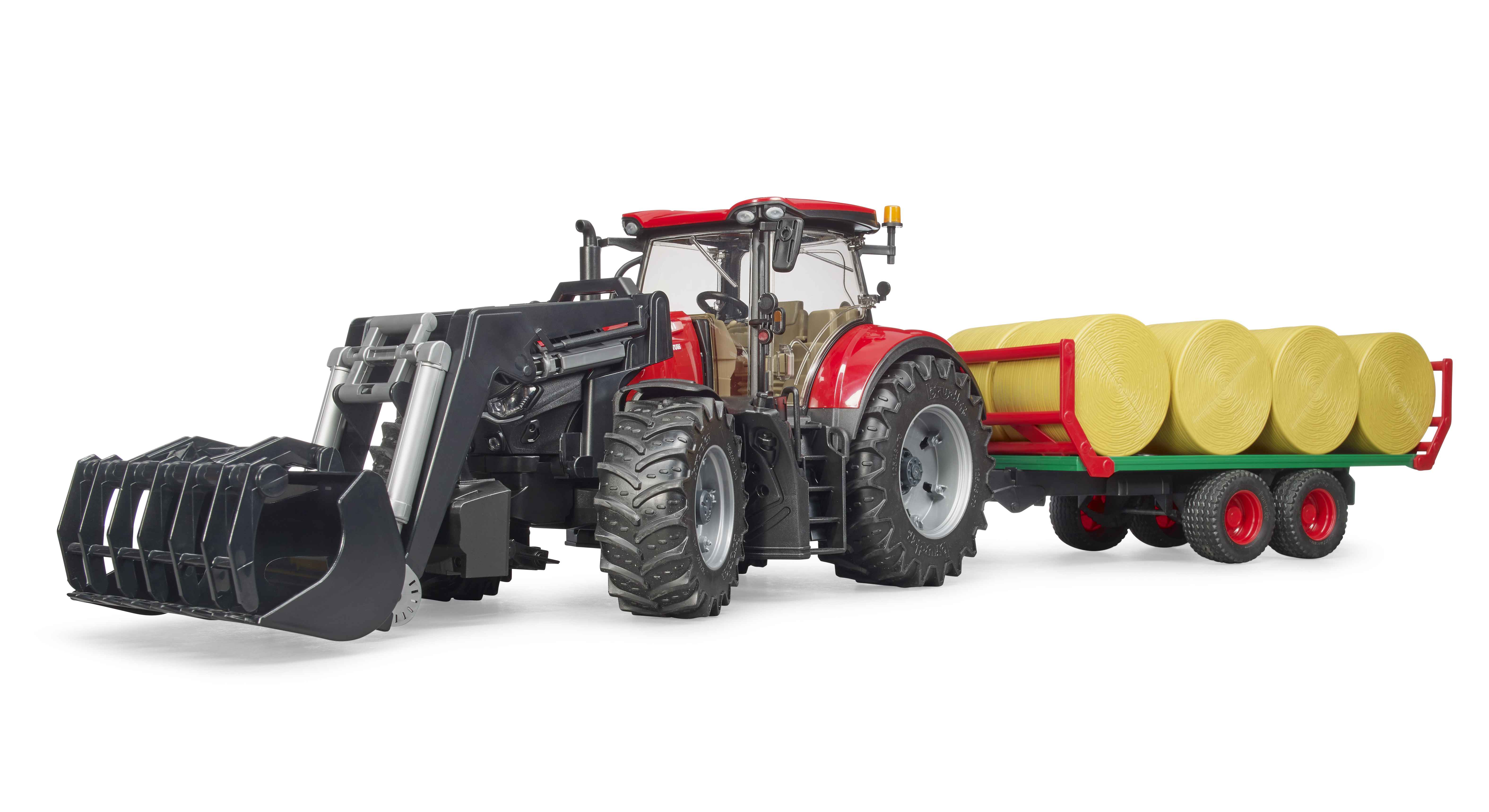 BRUDER 03198 - Case IH Optum 300CVX mit Frontlader und Ballentransportanhänger - Bild 2 BRUDER 03198 - Case IH Optum 300CVX mit Frontlader und Ballentransportanhänger - Bild 2