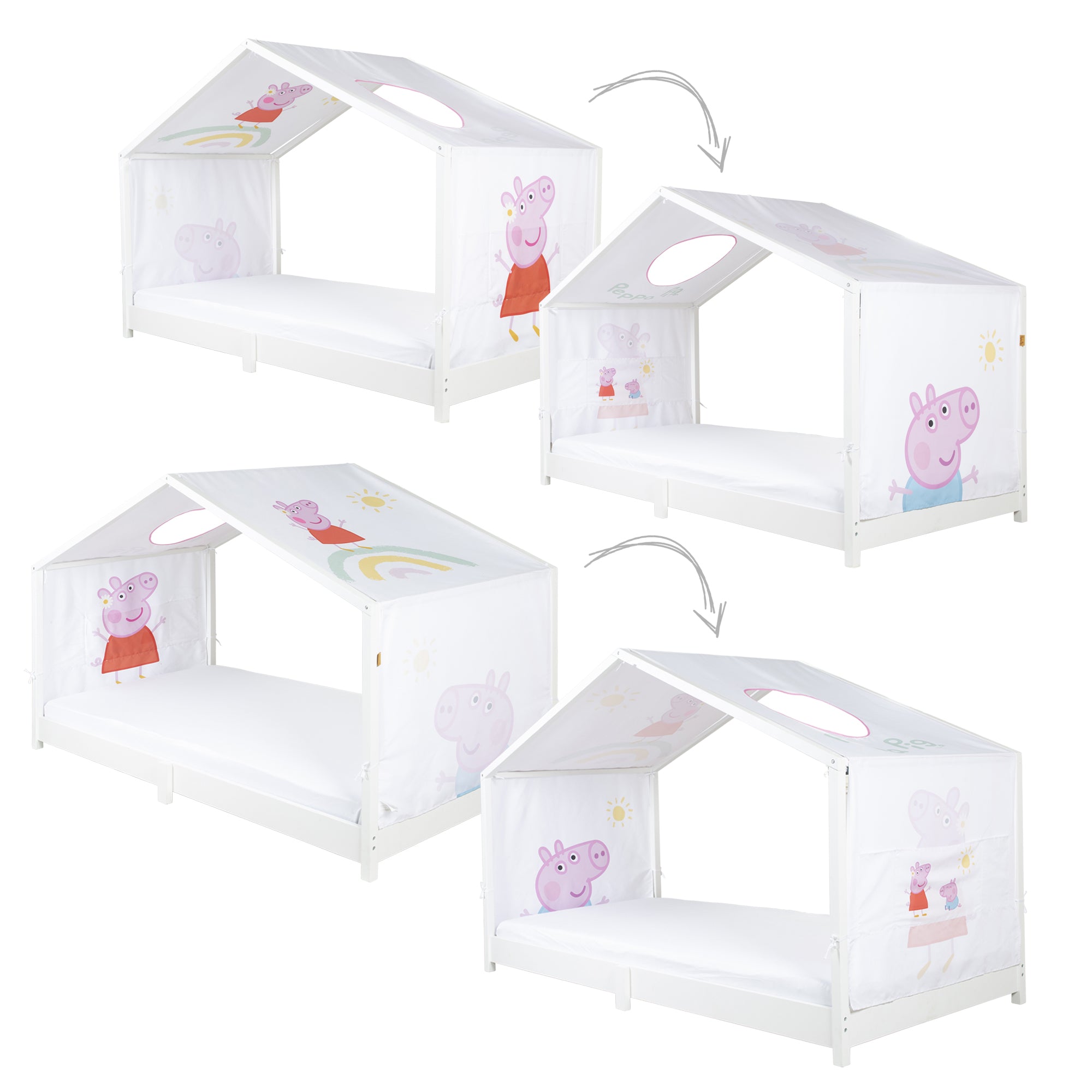 Roba 0286PP1 Hausbettbezug 90x200 cm Peppa Pig weiß – Bettenzubehör - Bild 5 Roba 0286PP1 Hausbettbezug 90x200 cm Peppa Pig weiß – Bettenzubehör - Produktbild 5