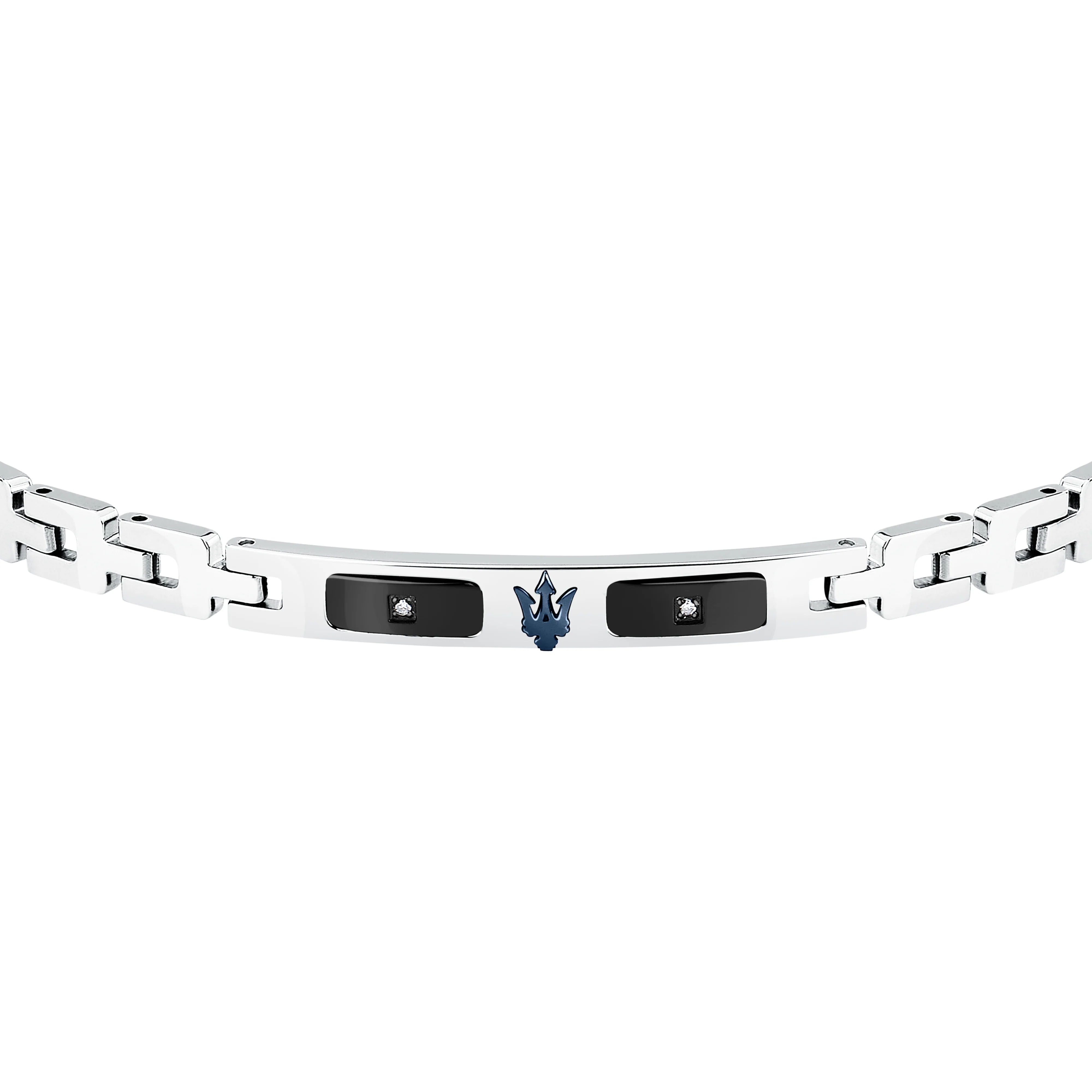 Maserati Armband Herren Silber/schwarz 18+3.5cm Maserati Armband Herren Silber/schwarz 18+3.5cm