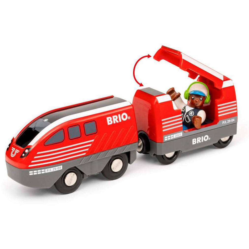 BRIO World 36102 Zugset mit Rückziehmotor | Zugset-Zubehör für Kinder ab 3 Jahren Baby, Person, Maschine, Rad