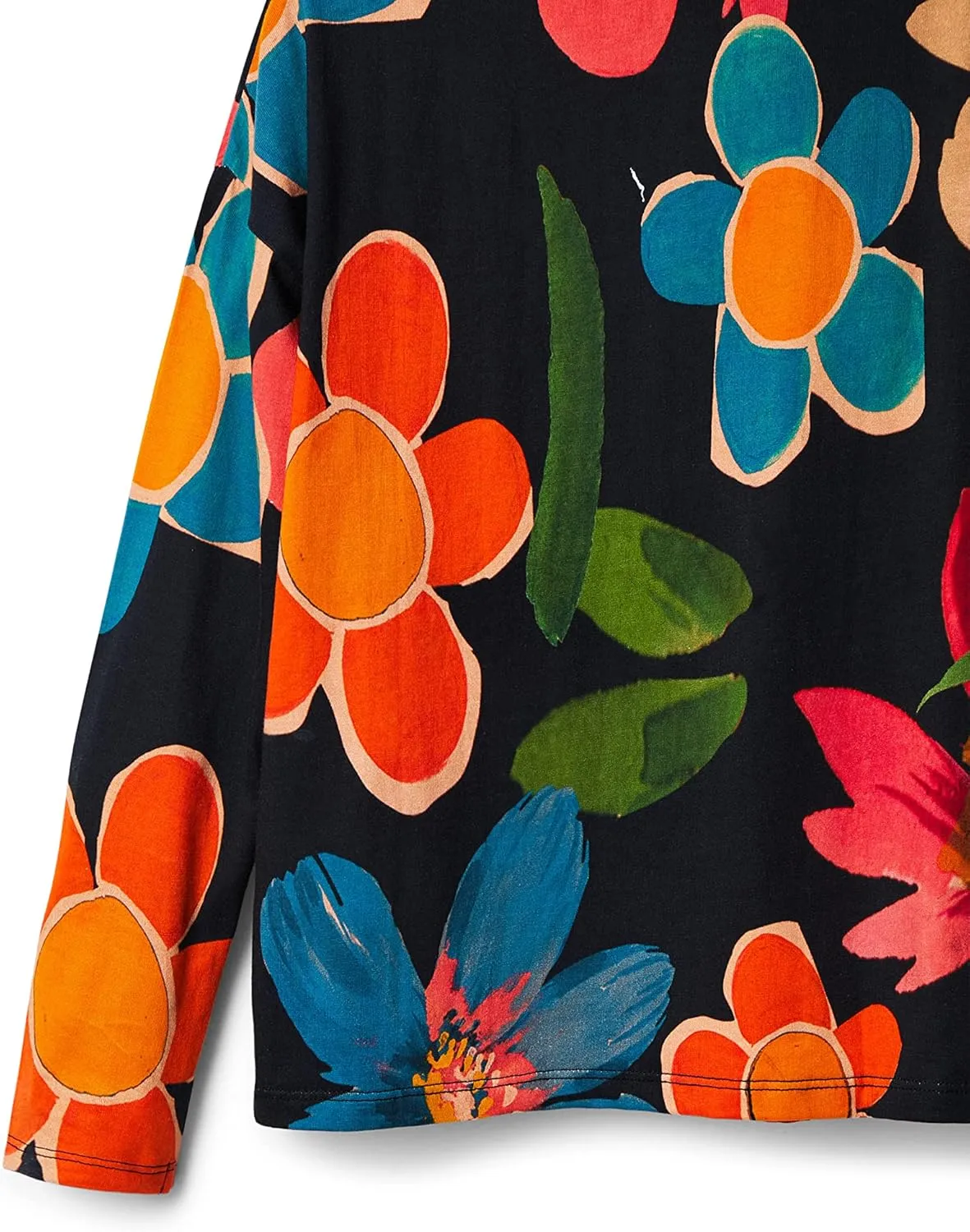 Desigual Mädchen Langarmshirt - Schwarz mit buntem Blumenmuster 22WGTK142000/7 Desigual Mädchen Langarmshirt - Schwarz mit buntem Blumenmuster 22WGTK142000/7
