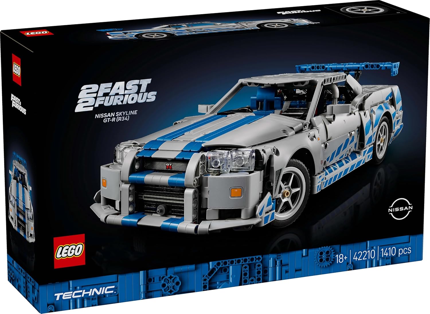 LEGO® Technic 42210 2 Fast 2 Furious Nissan Skyline GT-R Flitzer – Modell 42210 Auto, Coupé, Sportwagen, Rad, Sprach