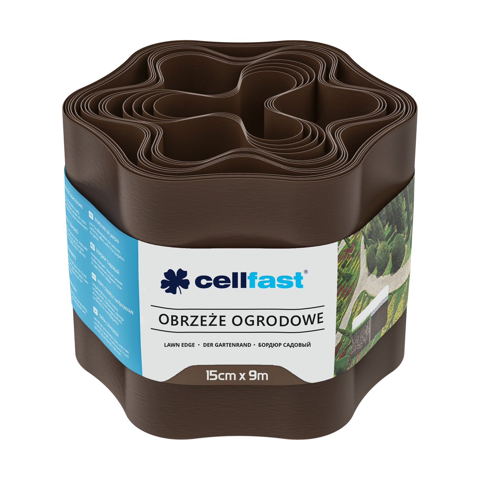 Cellfast Gartenrand 15 cm x 9 m braun